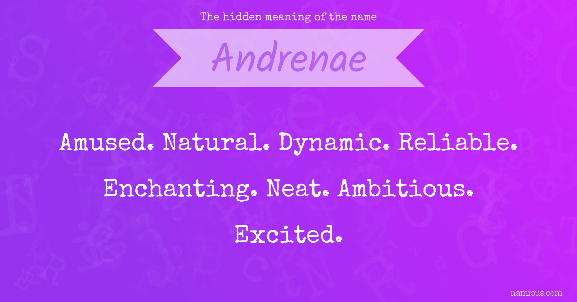 The hidden meaning of the name Andrenae