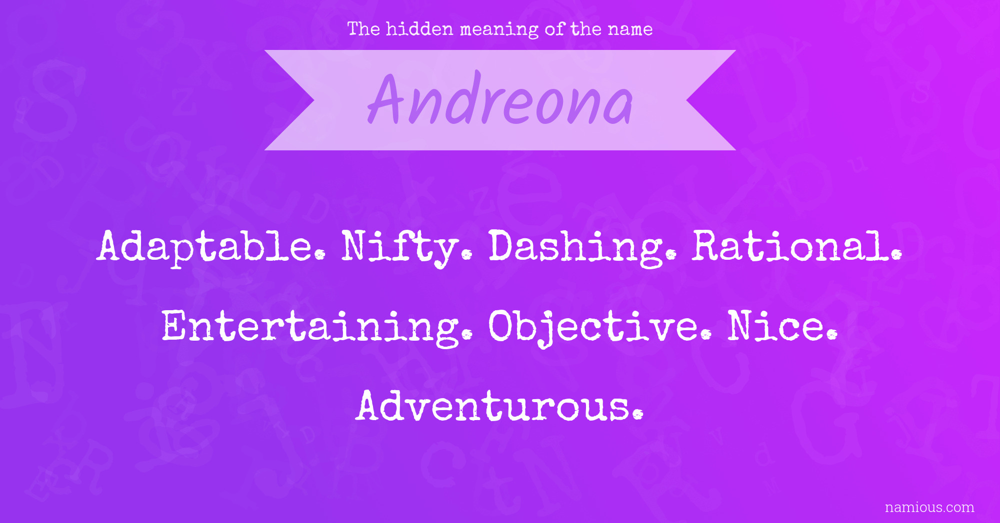 The hidden meaning of the name Andreona