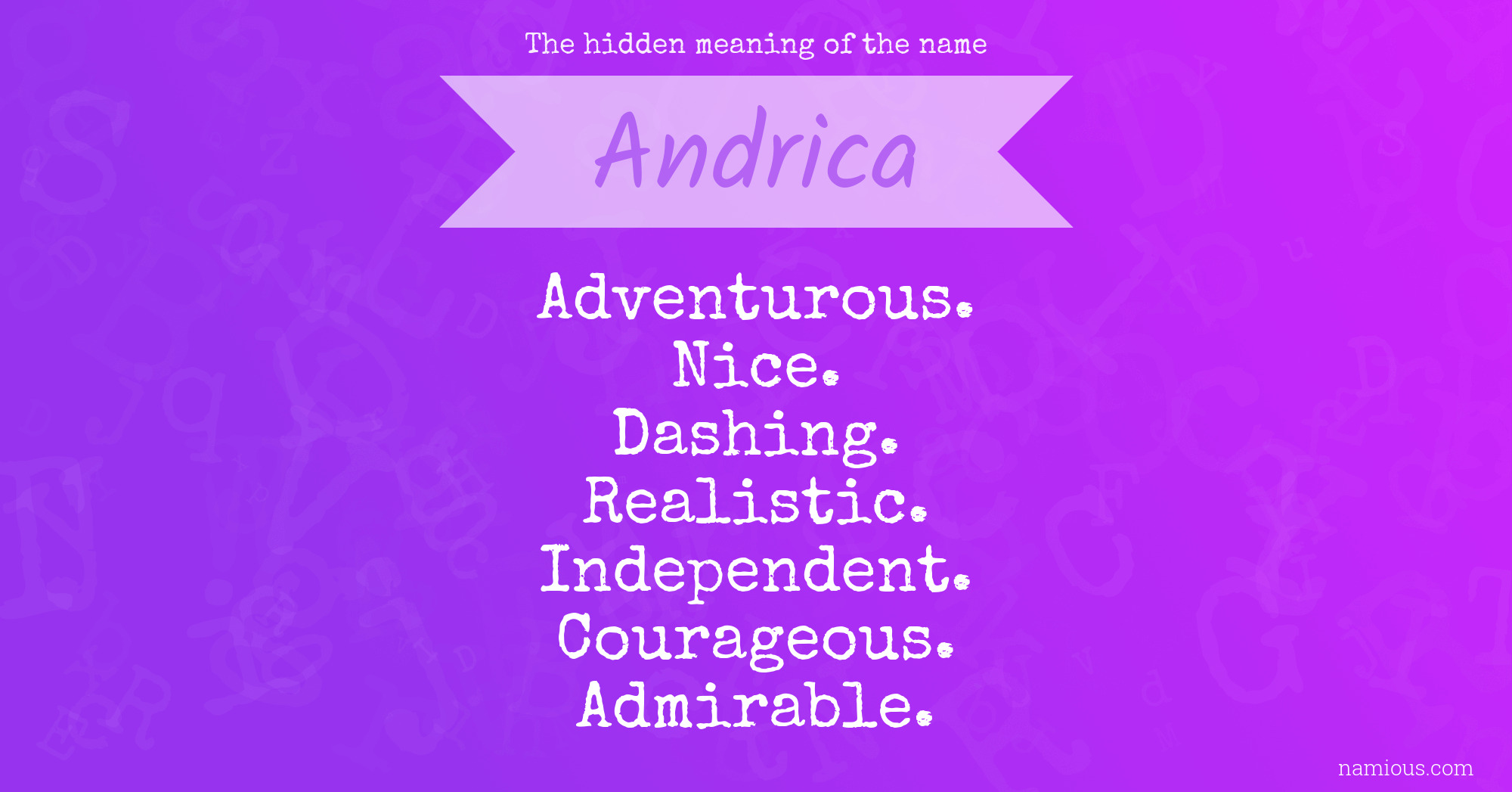 The hidden meaning of the name Andrica