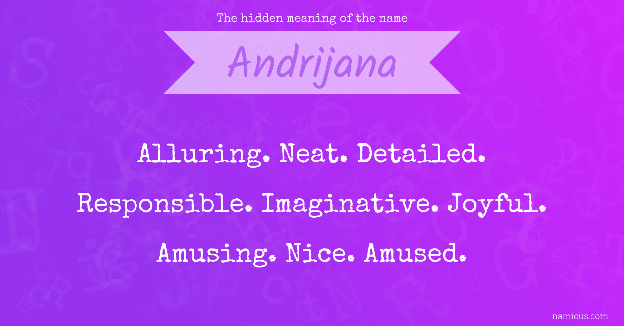 The hidden meaning of the name Andrijana