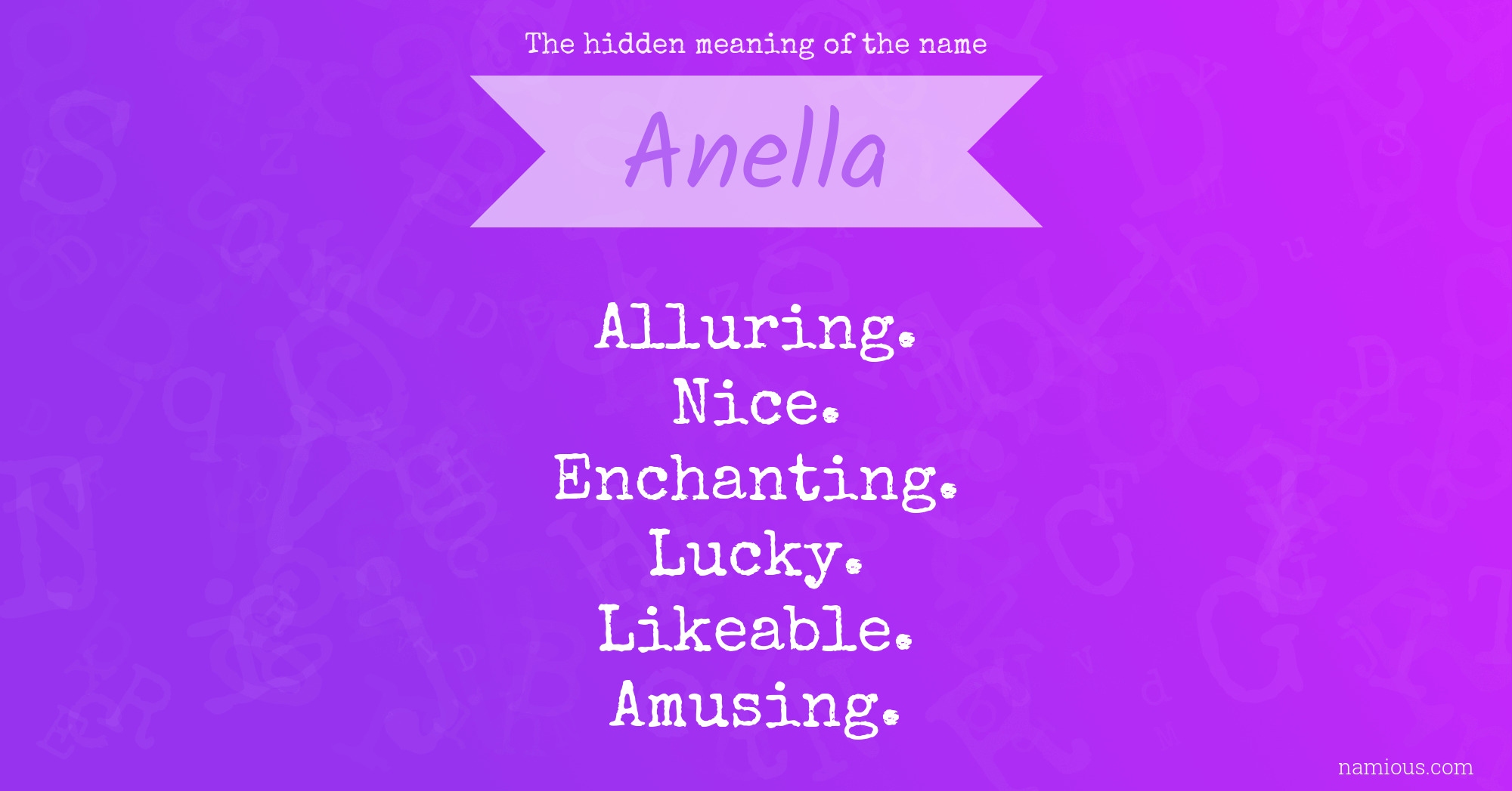 The hidden meaning of the name Anella