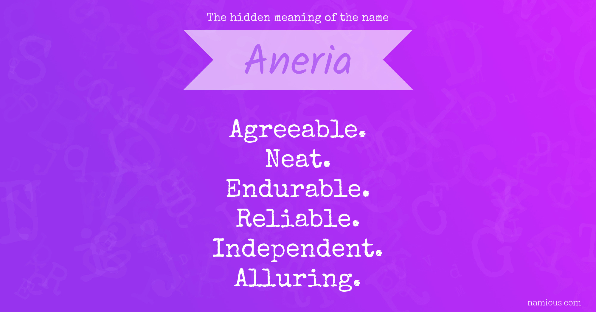 The hidden meaning of the name Aneria