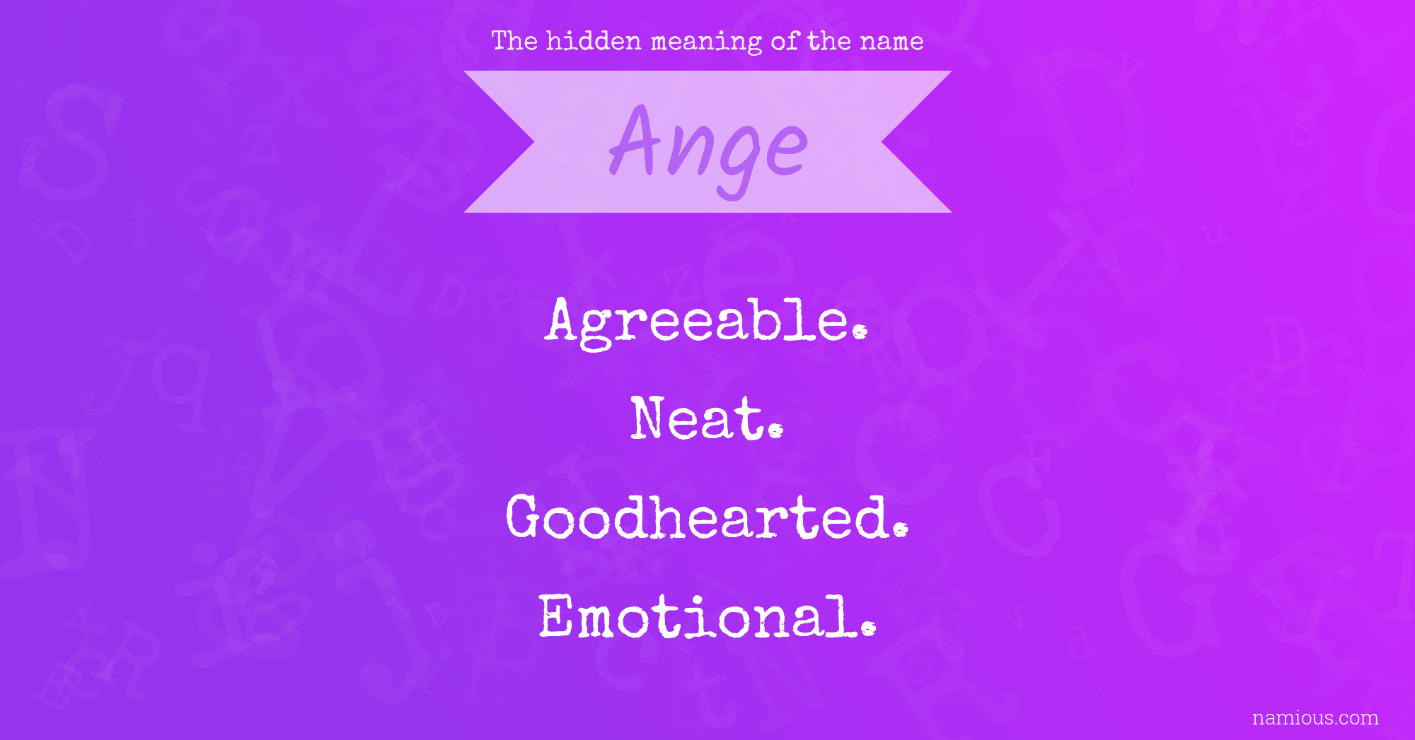 The hidden meaning of the name Ange