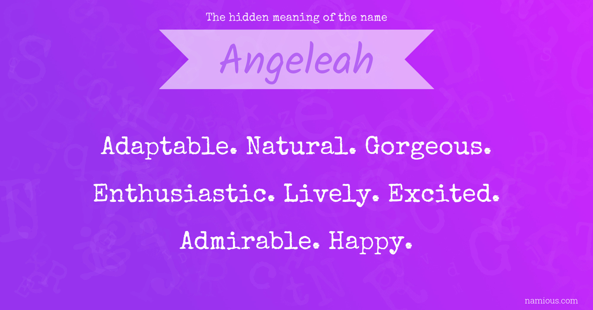 The hidden meaning of the name Angeleah