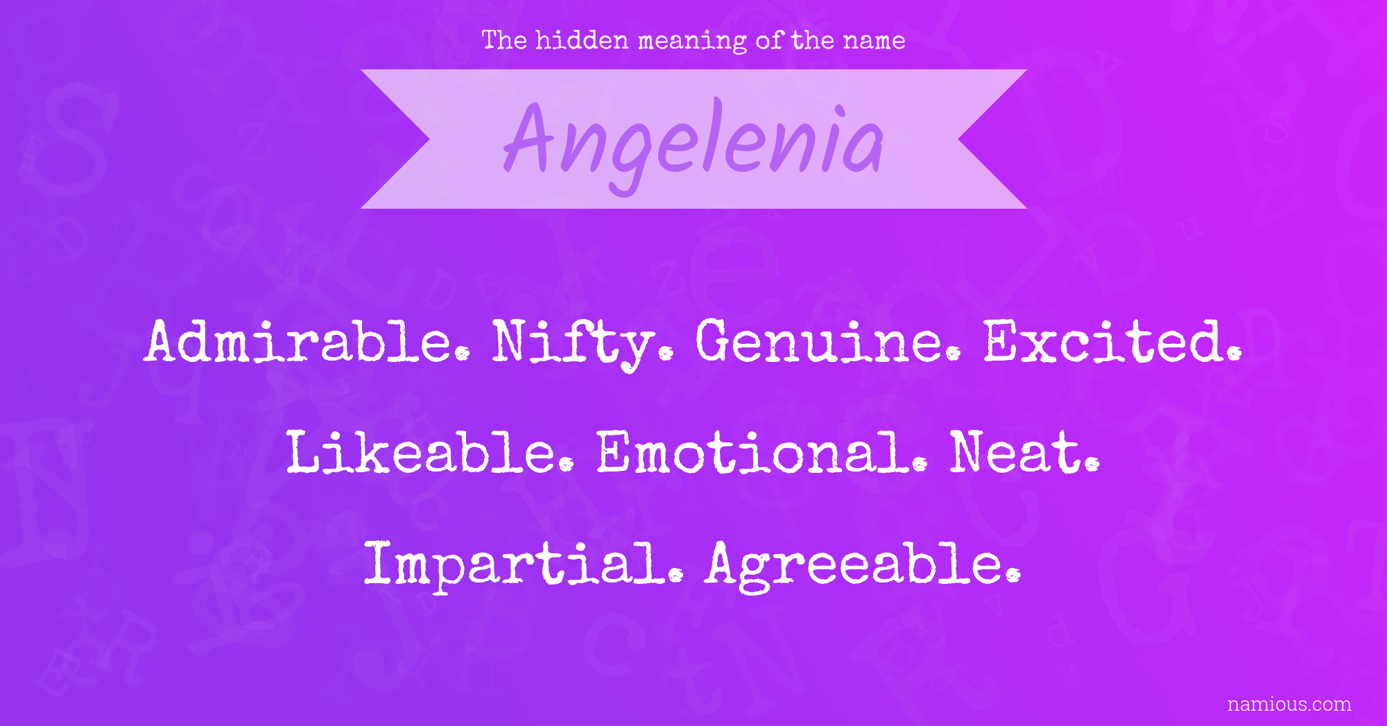 The hidden meaning of the name Angelenia