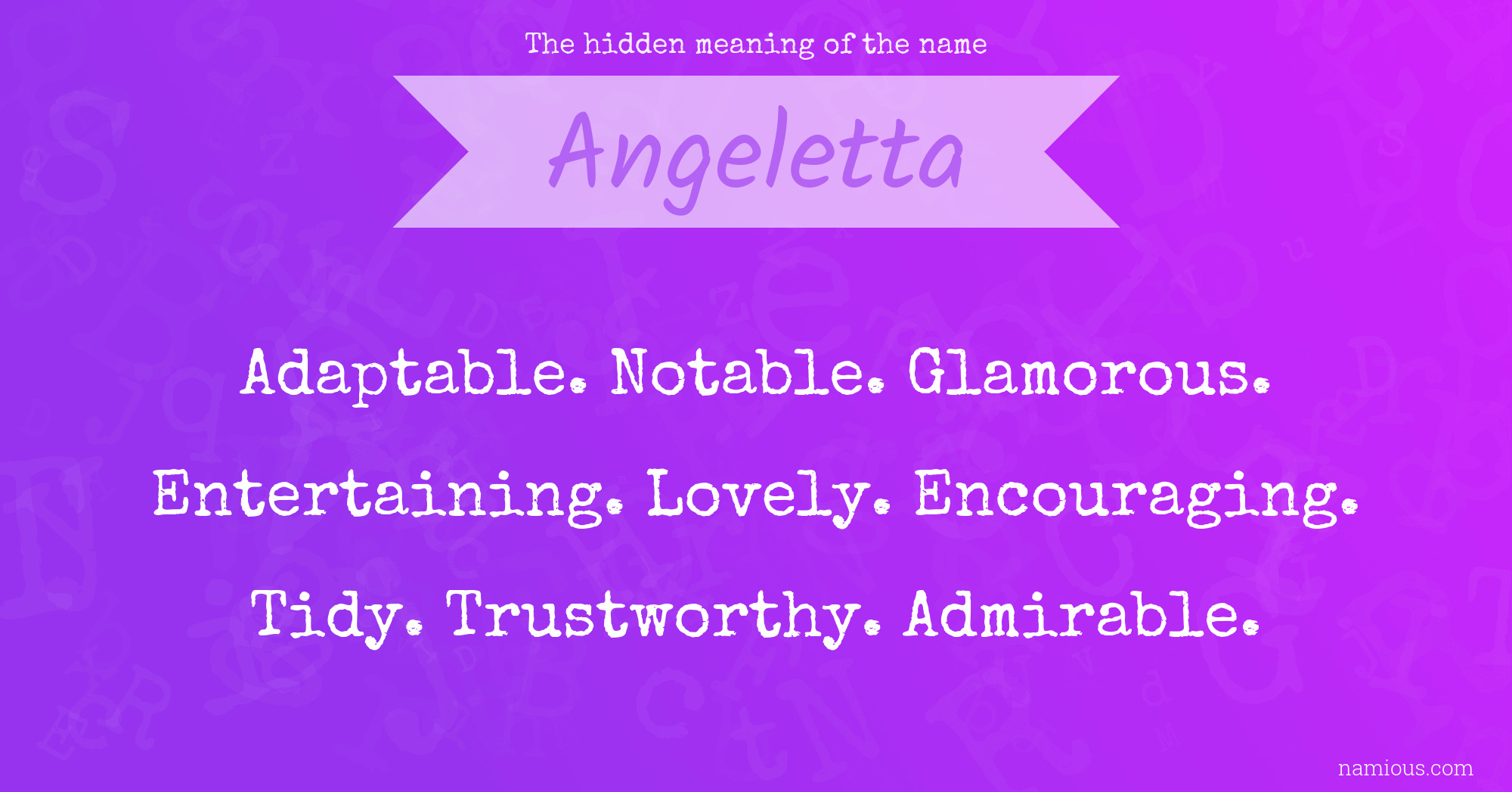 The hidden meaning of the name Angeletta