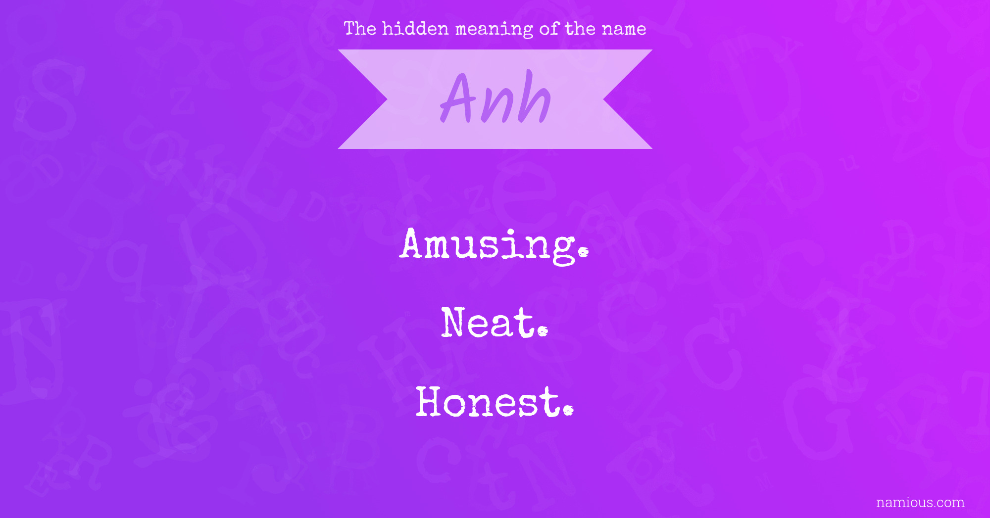 The hidden meaning of the name Anh