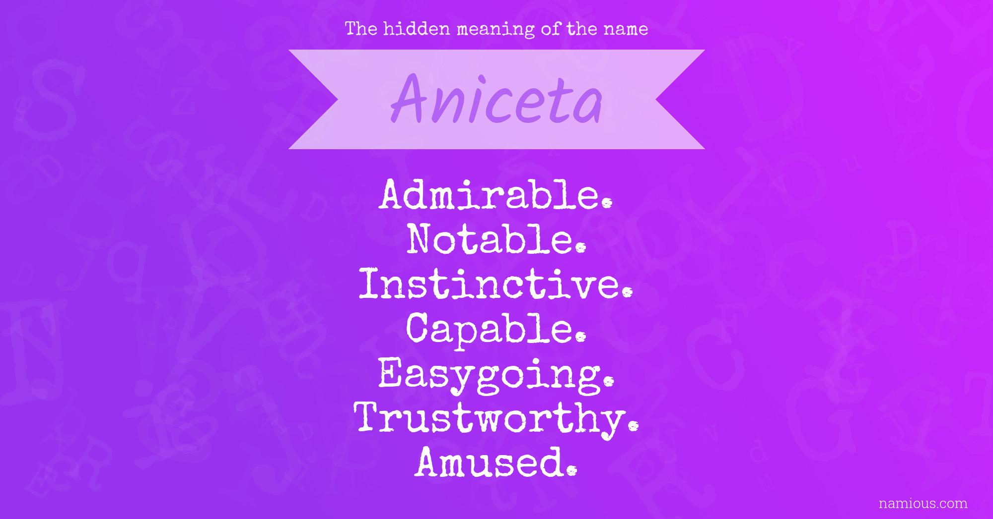 The hidden meaning of the name Aniceta