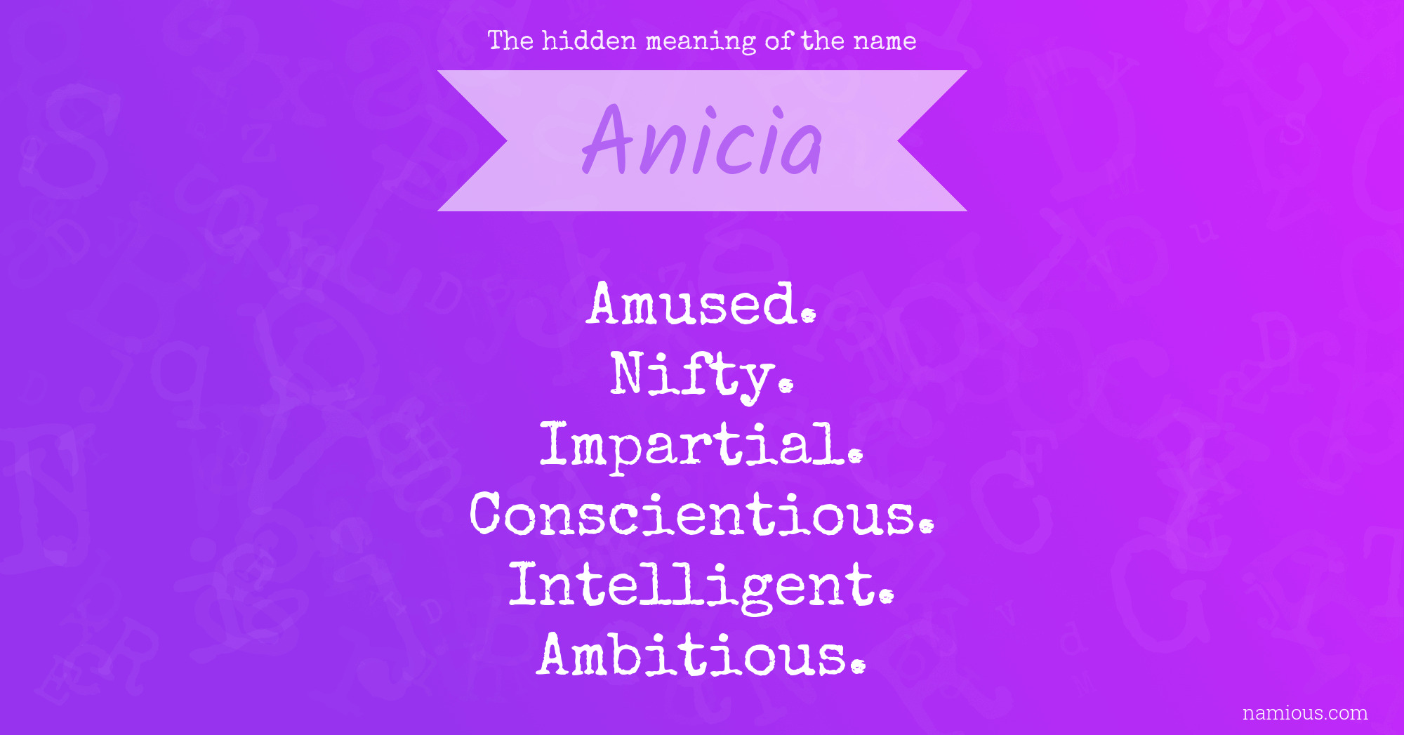 The hidden meaning of the name Anicia