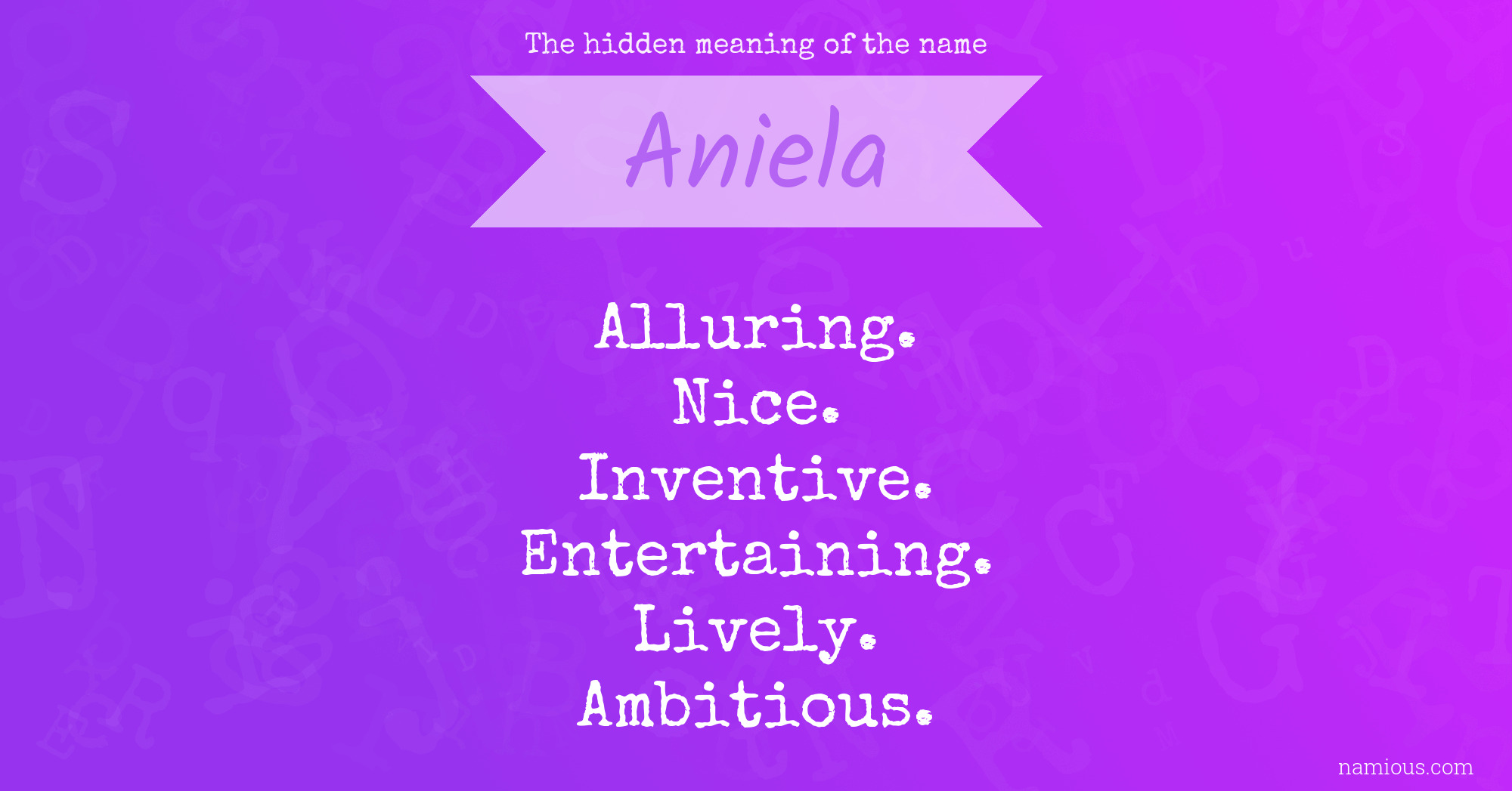 The hidden meaning of the name Aniela