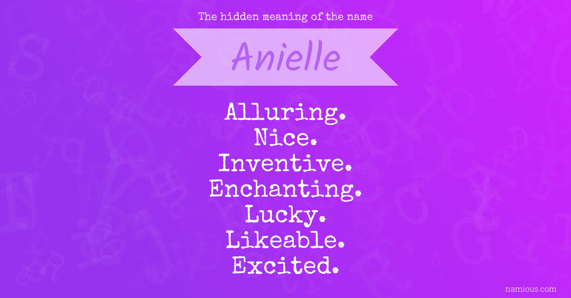 The hidden meaning of the name Anielle