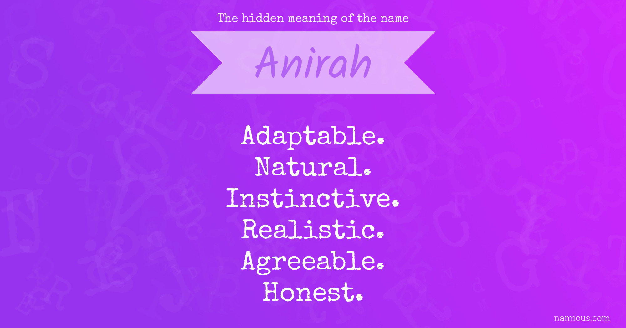 The hidden meaning of the name Anirah