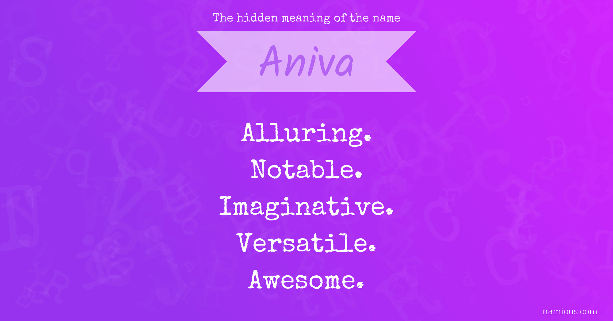 The hidden meaning of the name Aniva