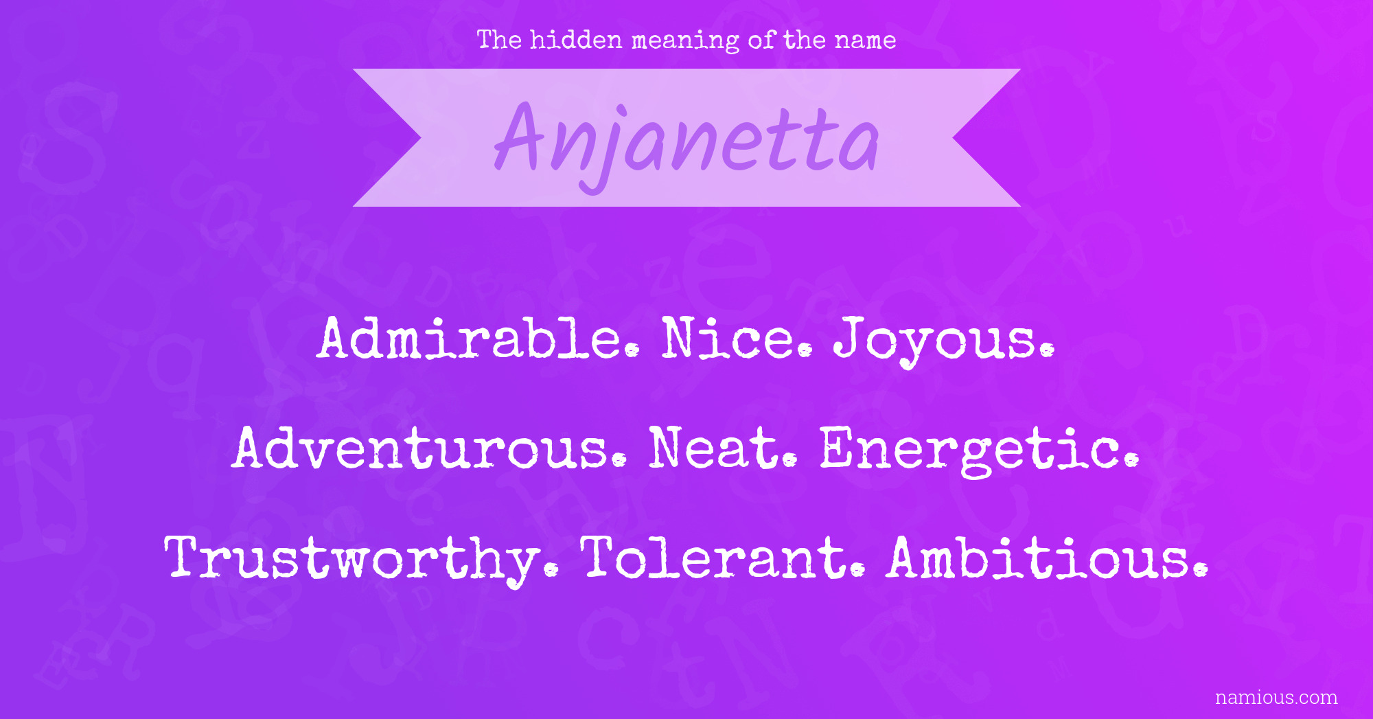 The hidden meaning of the name Anjanetta