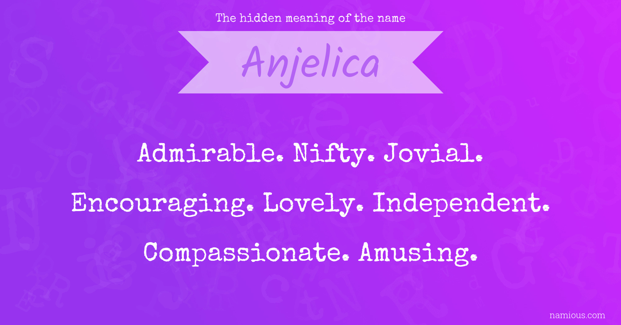 The hidden meaning of the name Anjelica