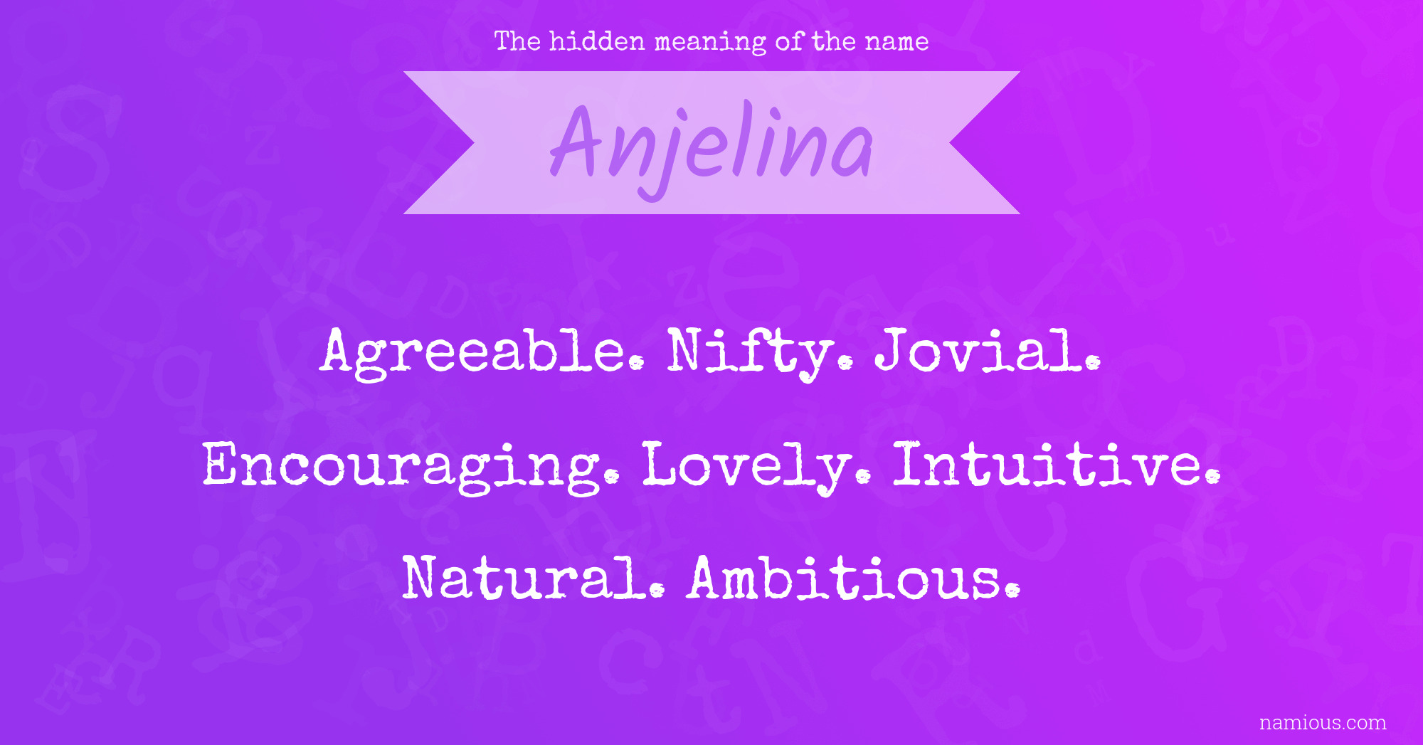 The hidden meaning of the name Anjelina