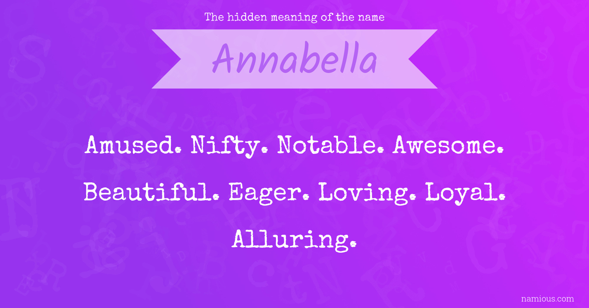 The hidden meaning of the name Annabella