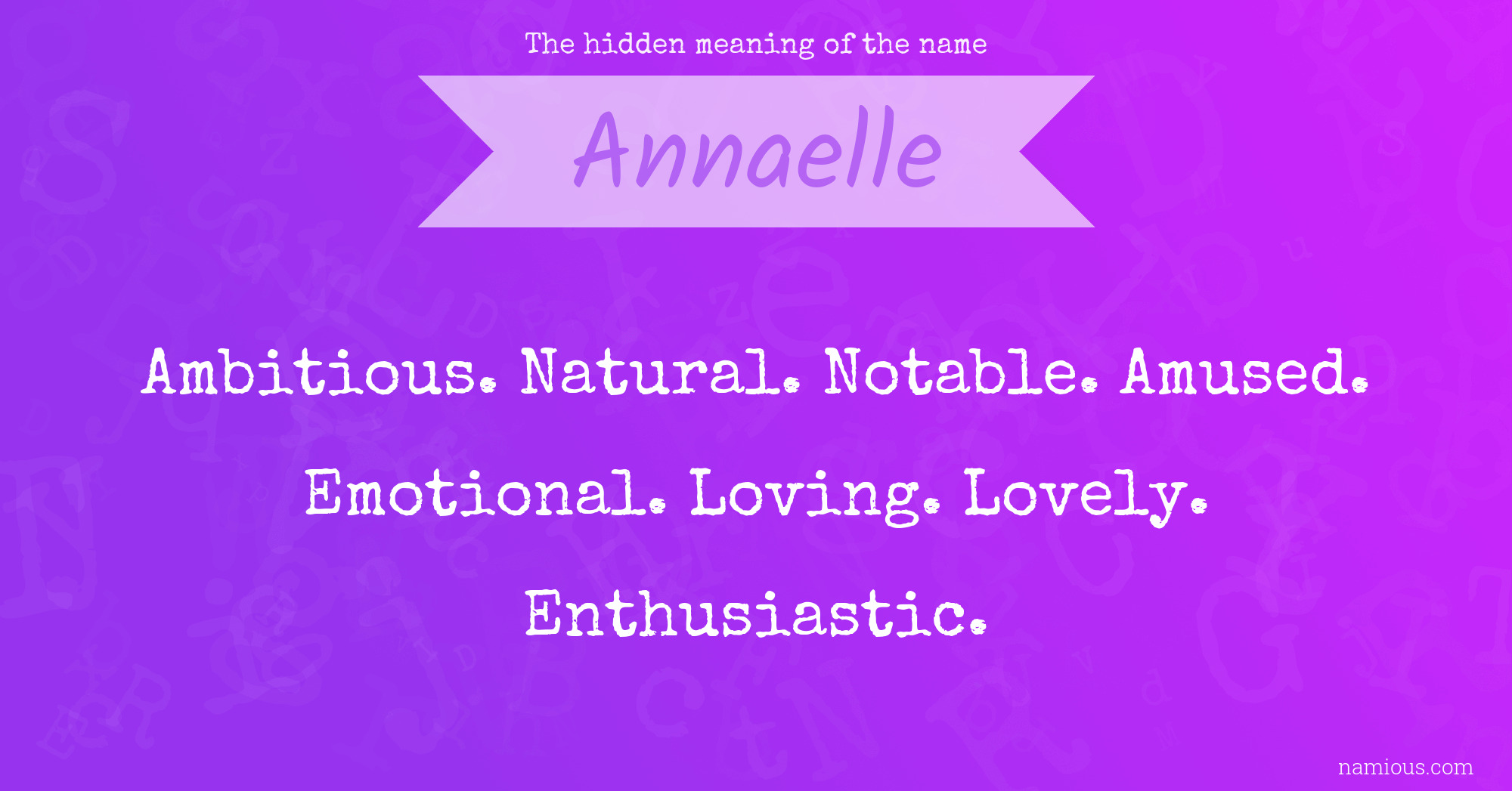 The hidden meaning of the name Annaelle