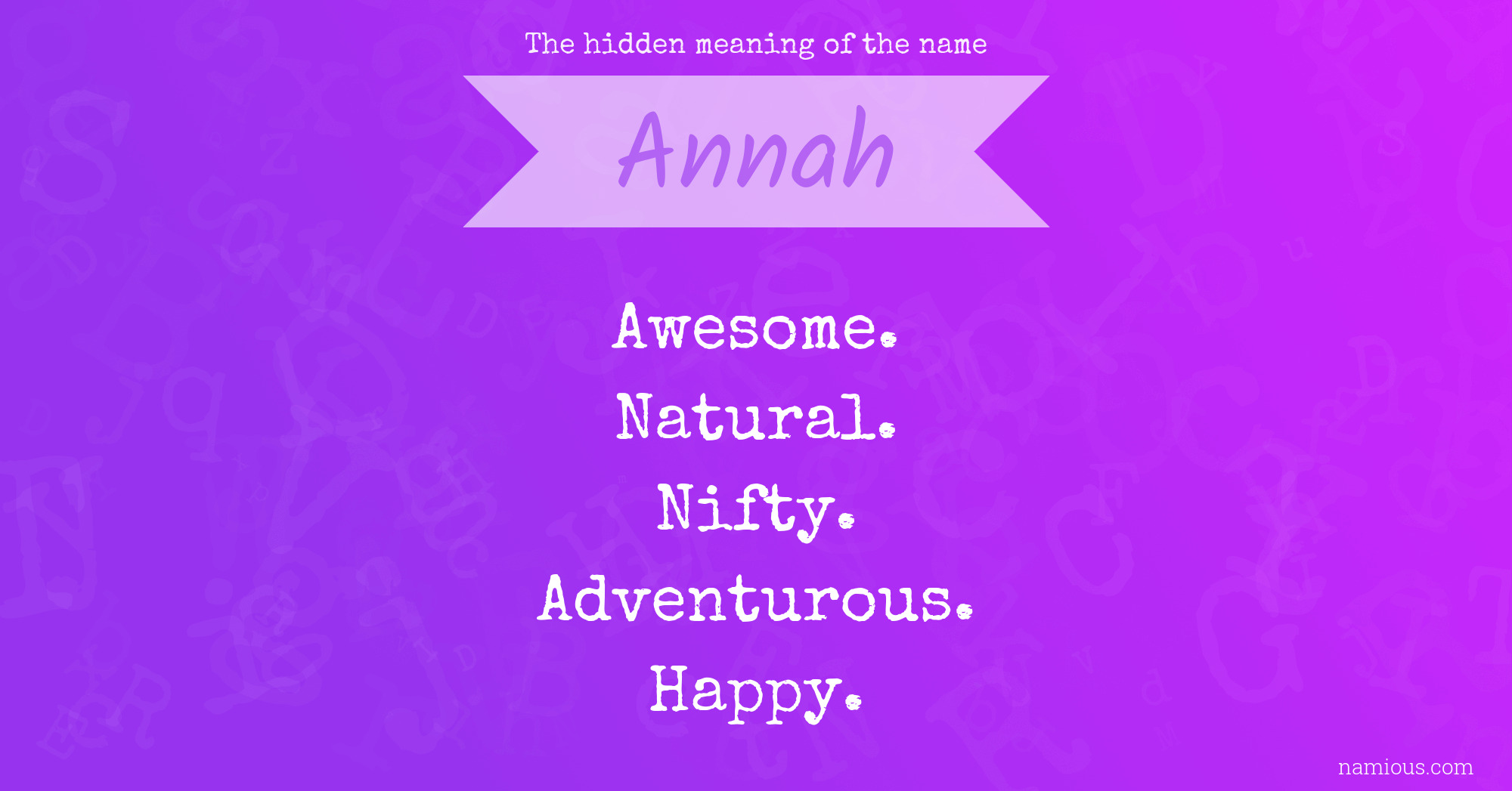 The hidden meaning of the name Annah