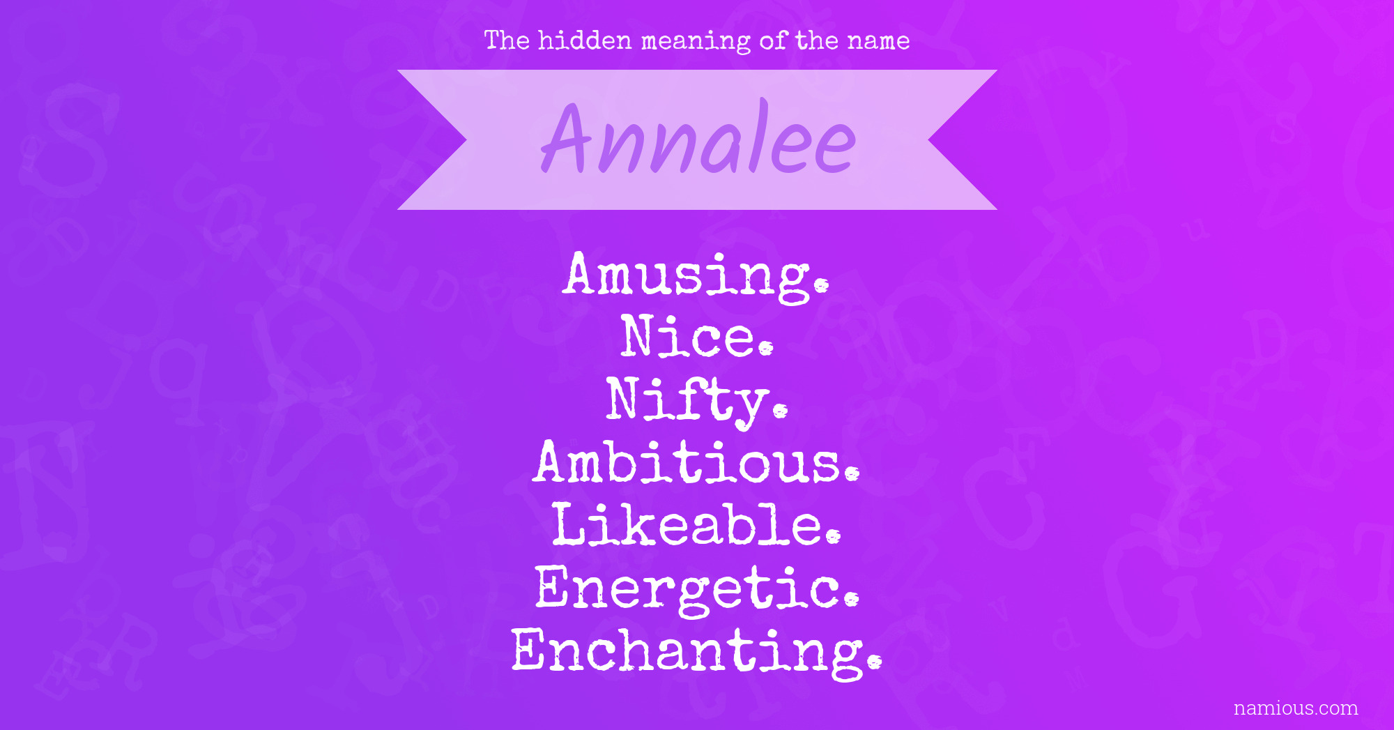 The hidden meaning of the name Annalee