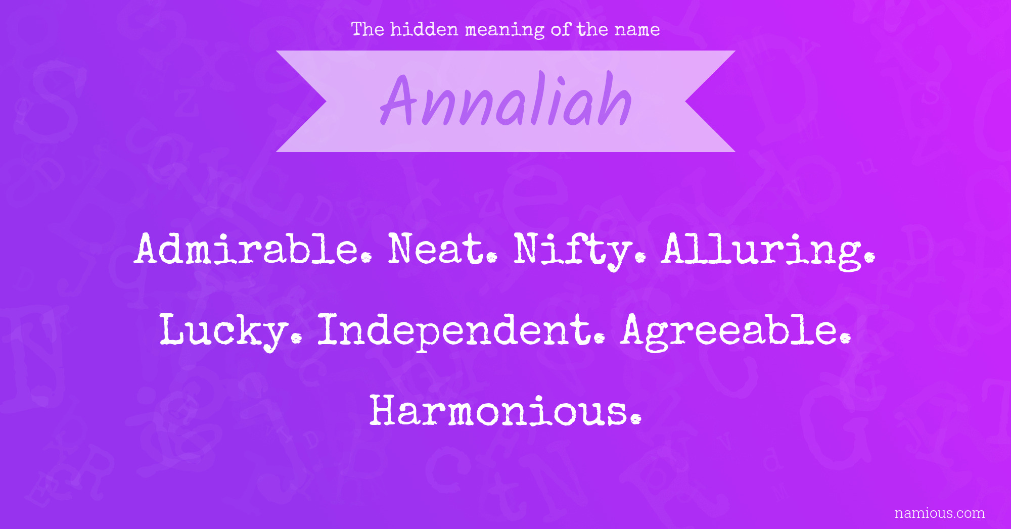 The hidden meaning of the name Annaliah