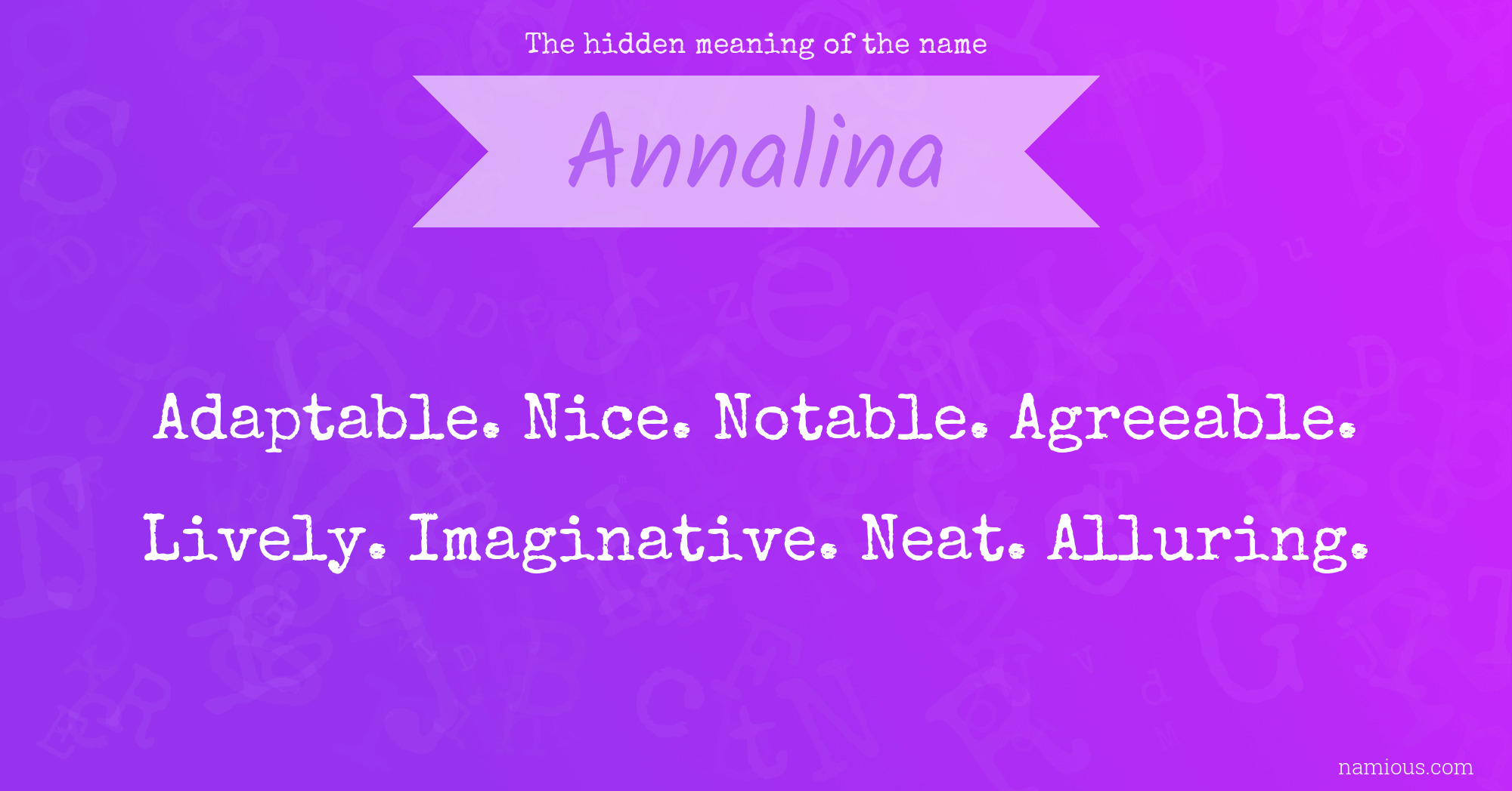 The hidden meaning of the name Annalina