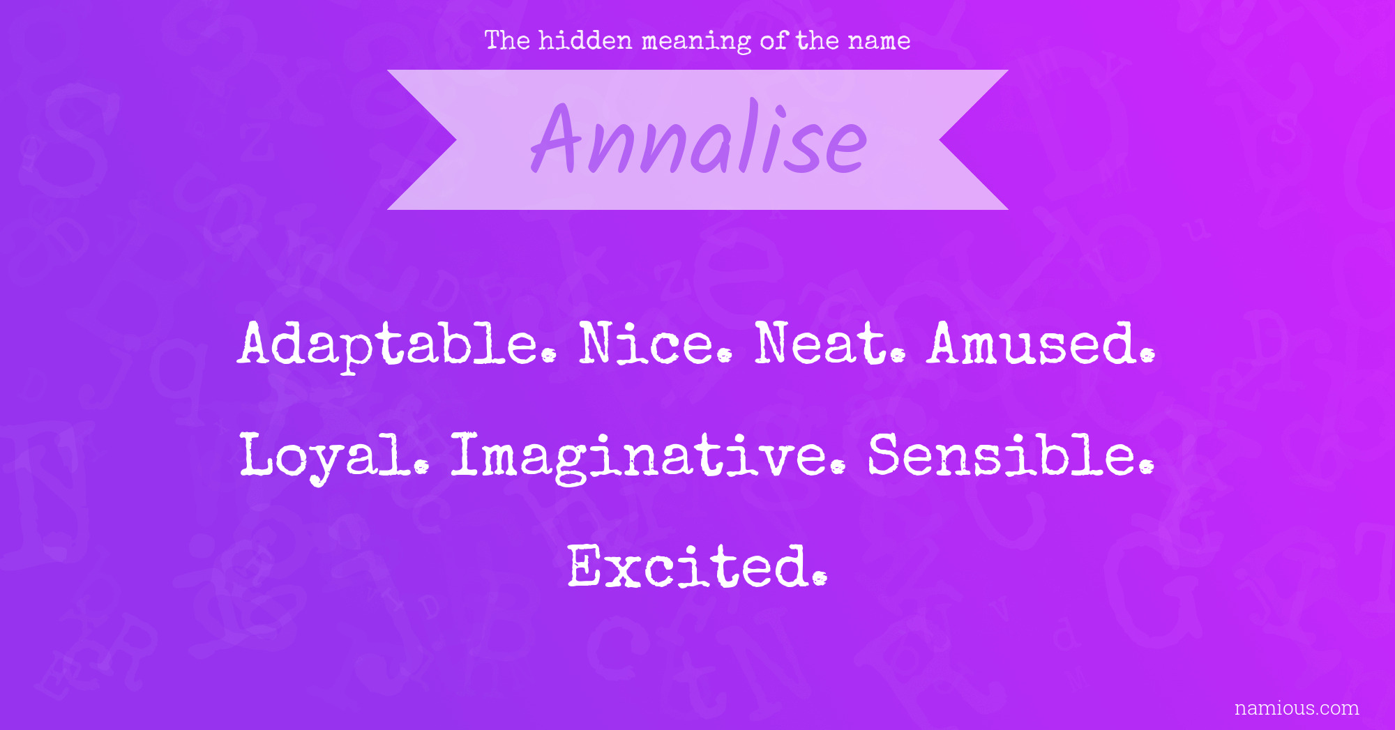 The hidden meaning of the name Annalise