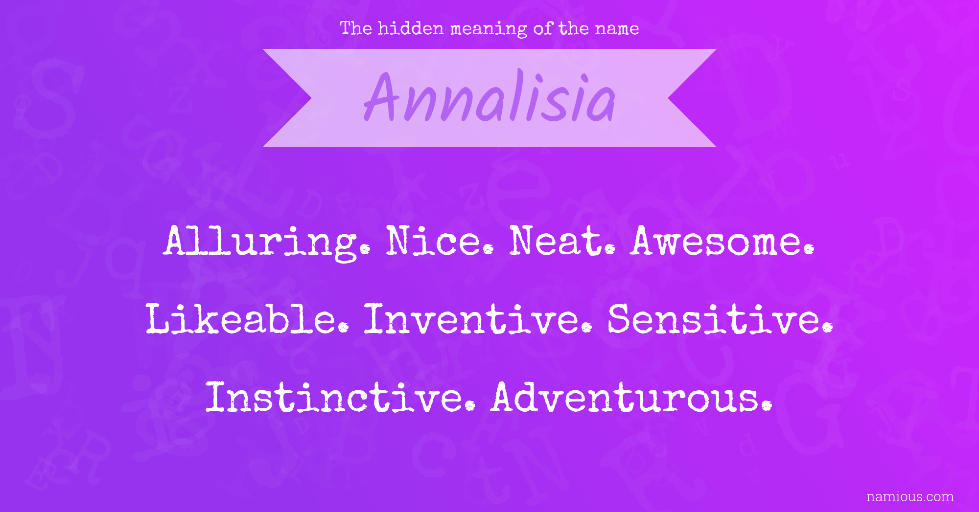 The hidden meaning of the name Annalisia