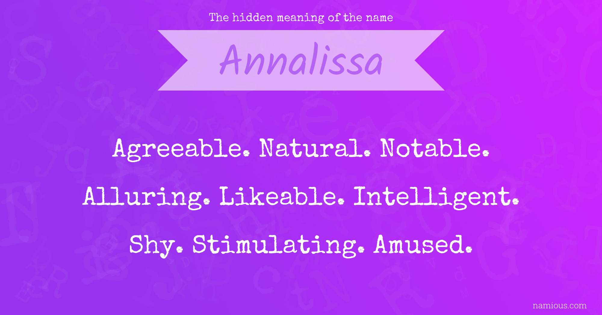 The hidden meaning of the name Annalissa