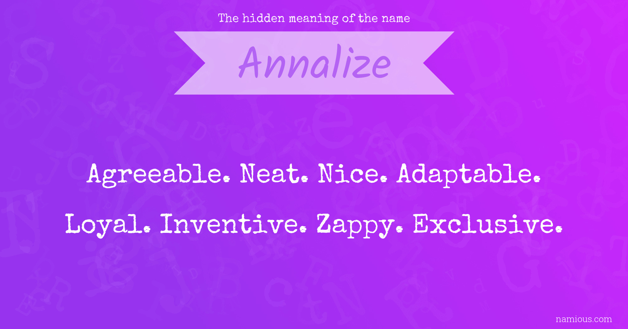 The hidden meaning of the name Annalize