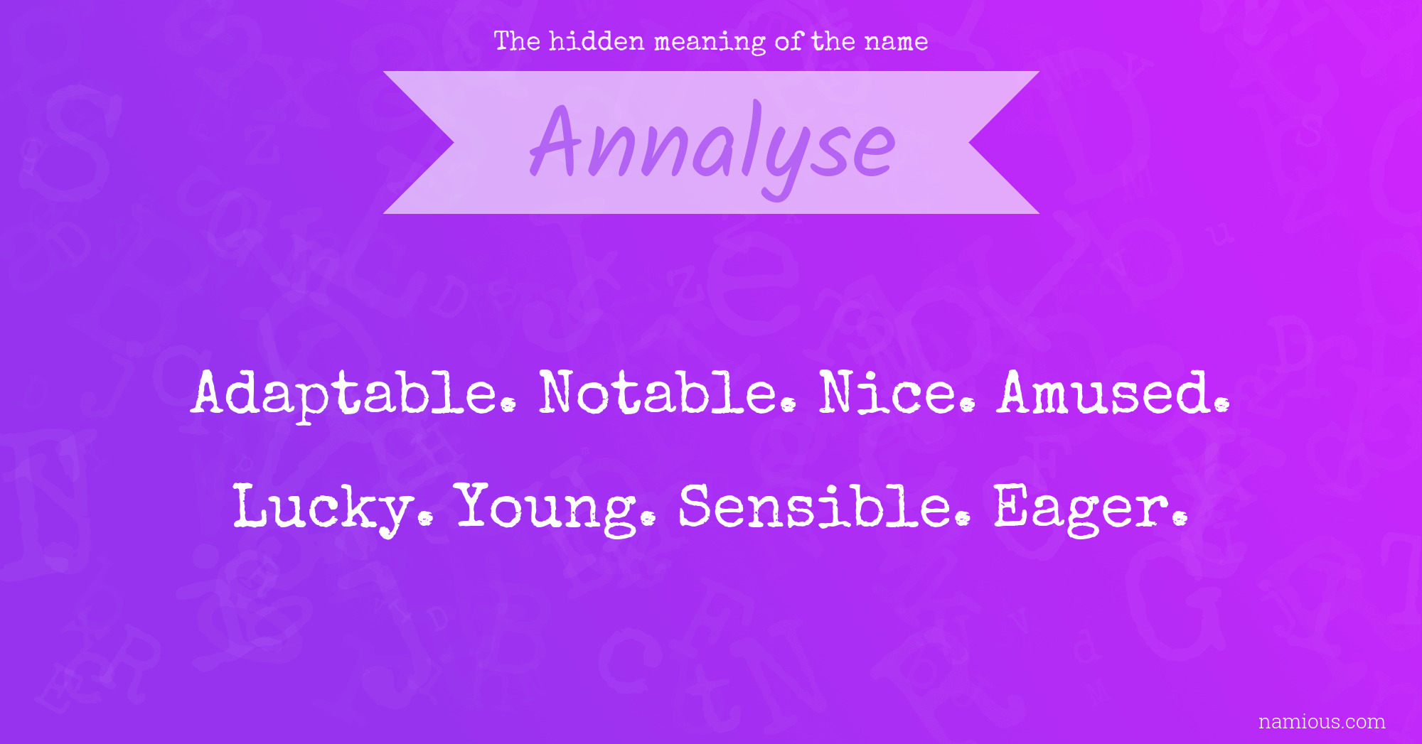 The hidden meaning of the name Annalyse