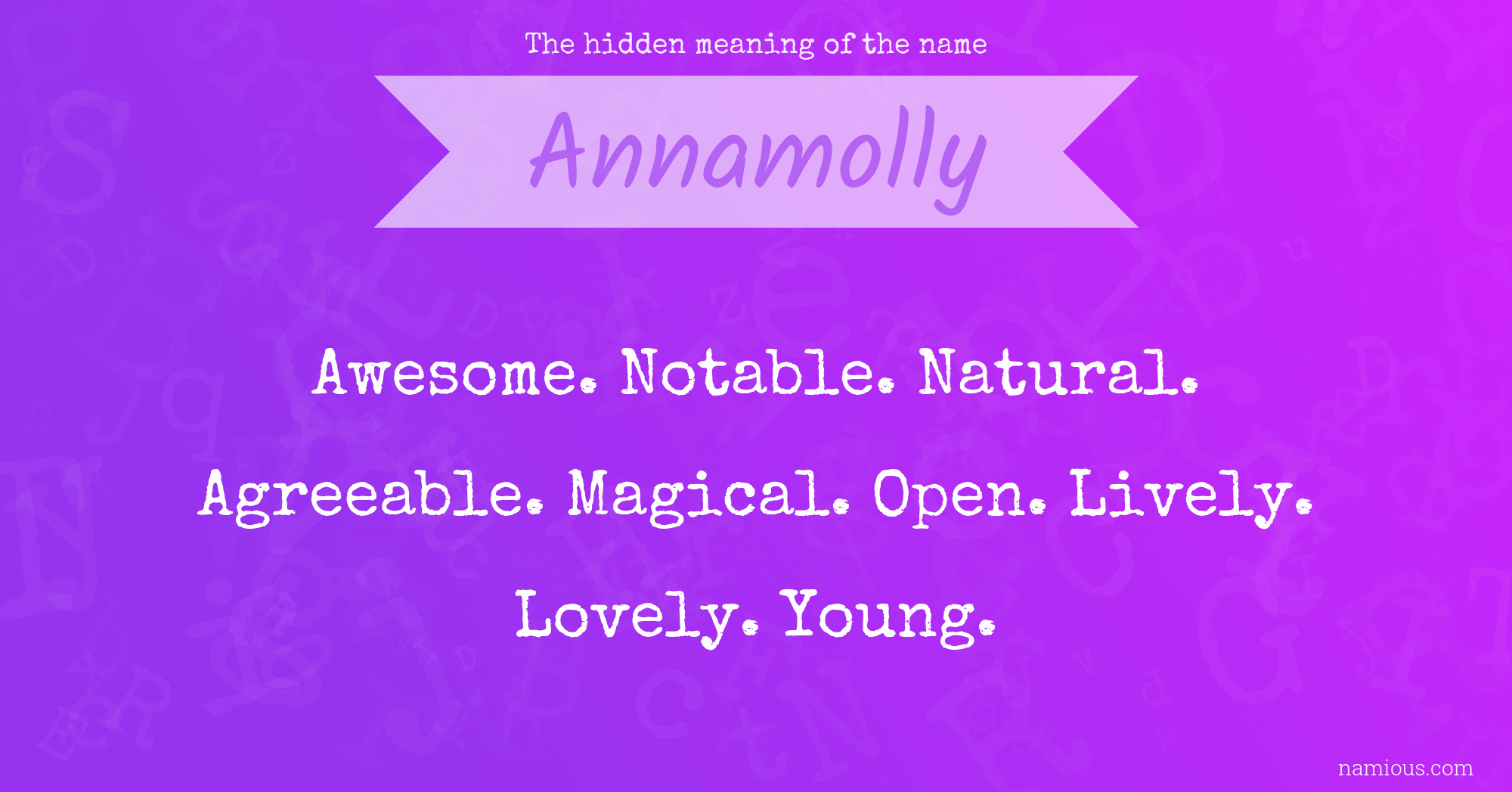 The hidden meaning of the name Annamolly