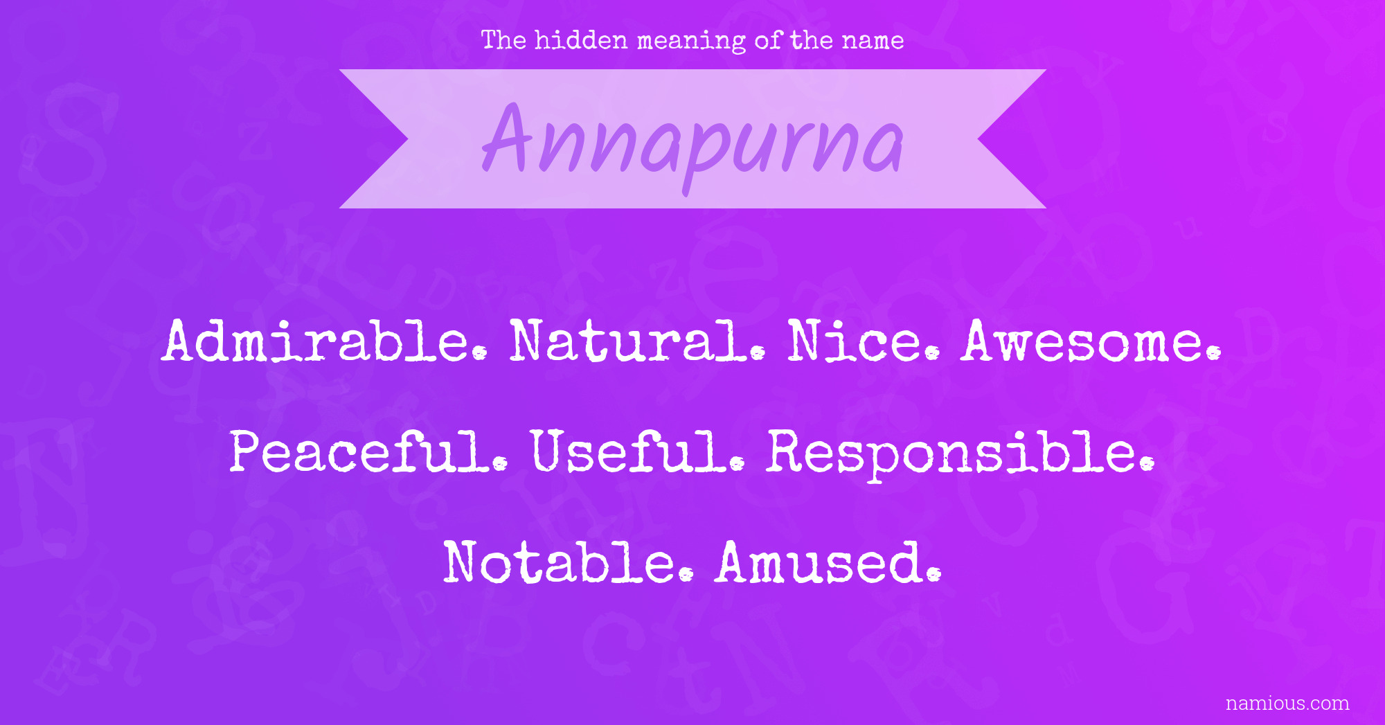 The hidden meaning of the name Annapurna