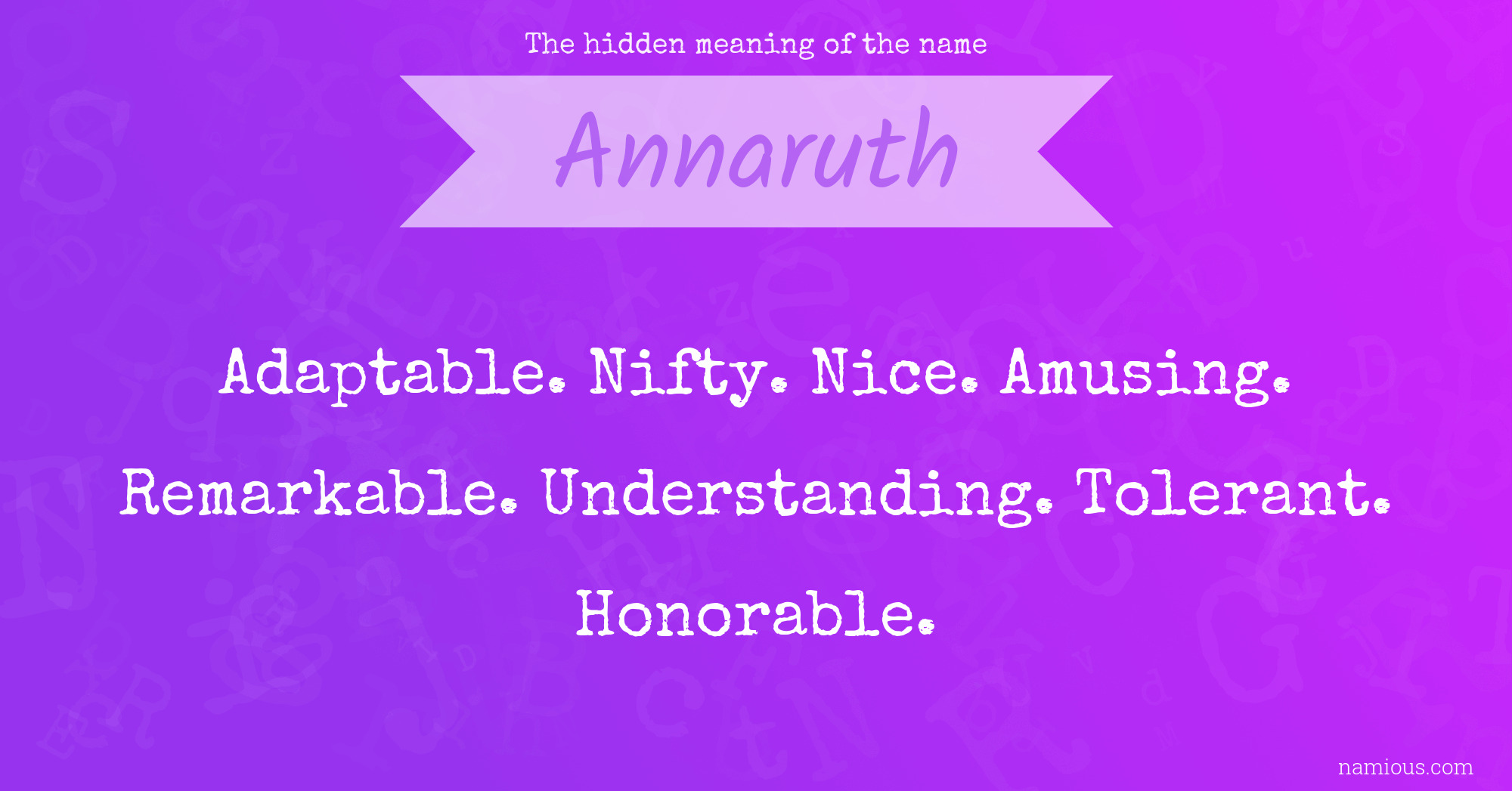 The hidden meaning of the name Annaruth