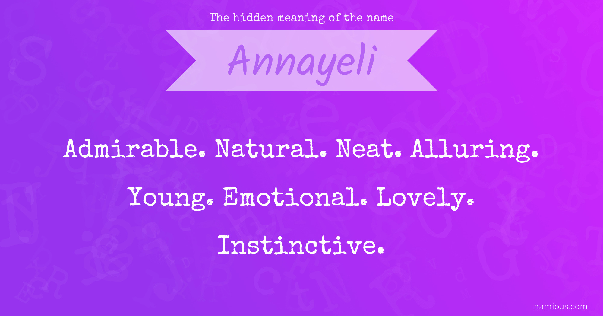 The hidden meaning of the name Annayeli