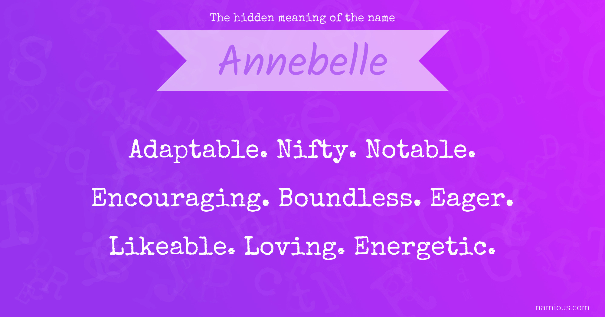 The hidden meaning of the name Annebelle