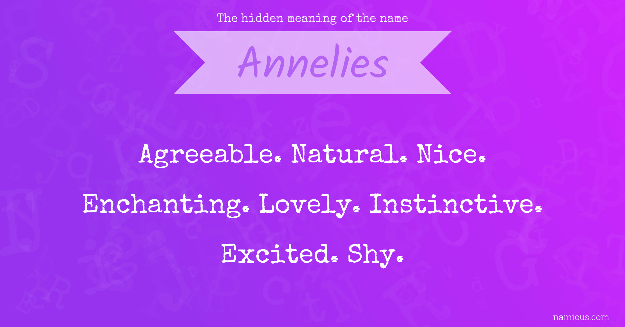 The hidden meaning of the name Annelies