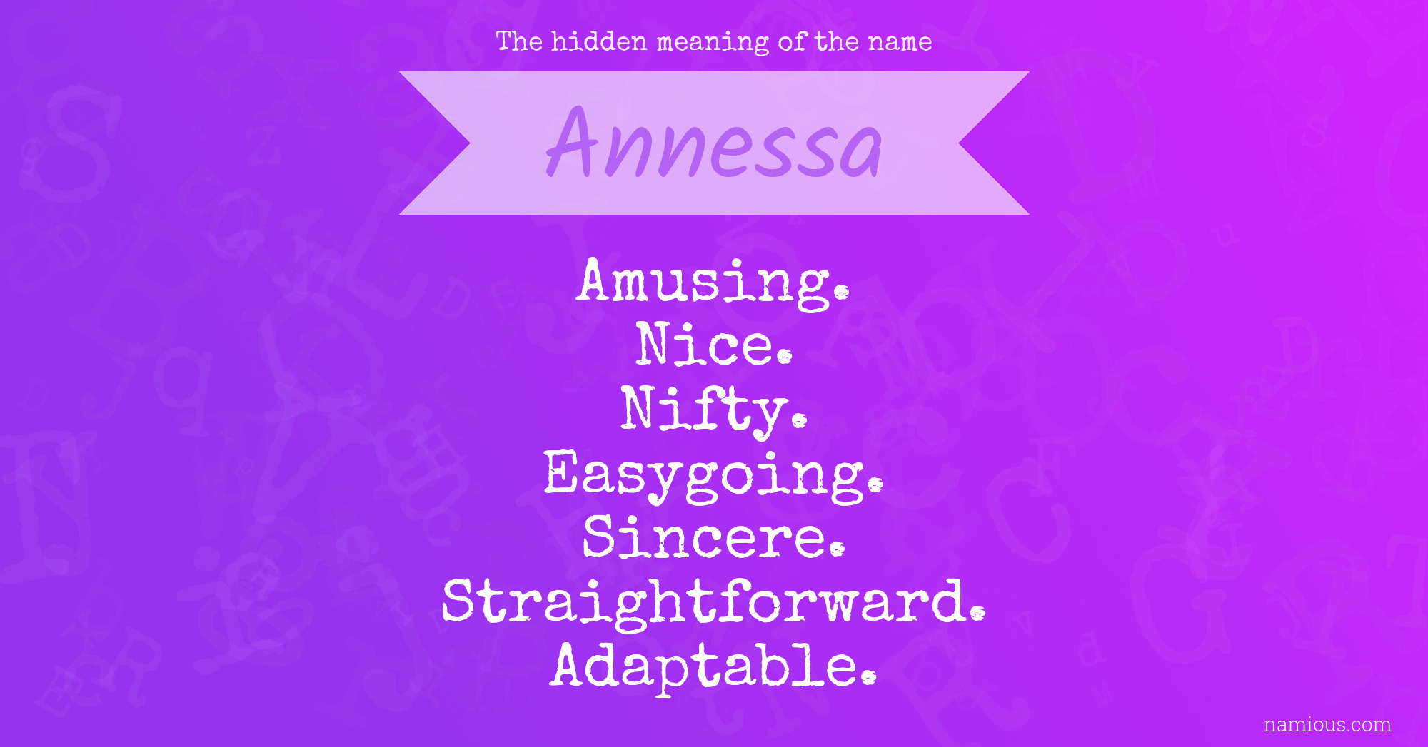 The hidden meaning of the name Annessa