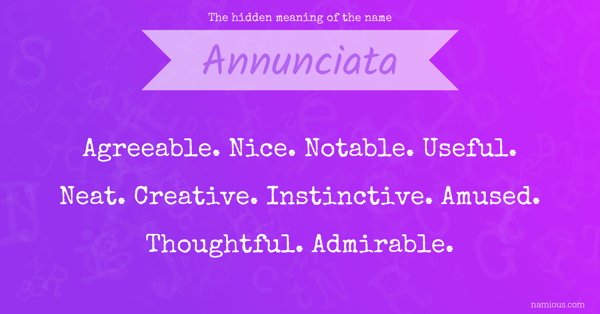 The hidden meaning of the name Annunciata