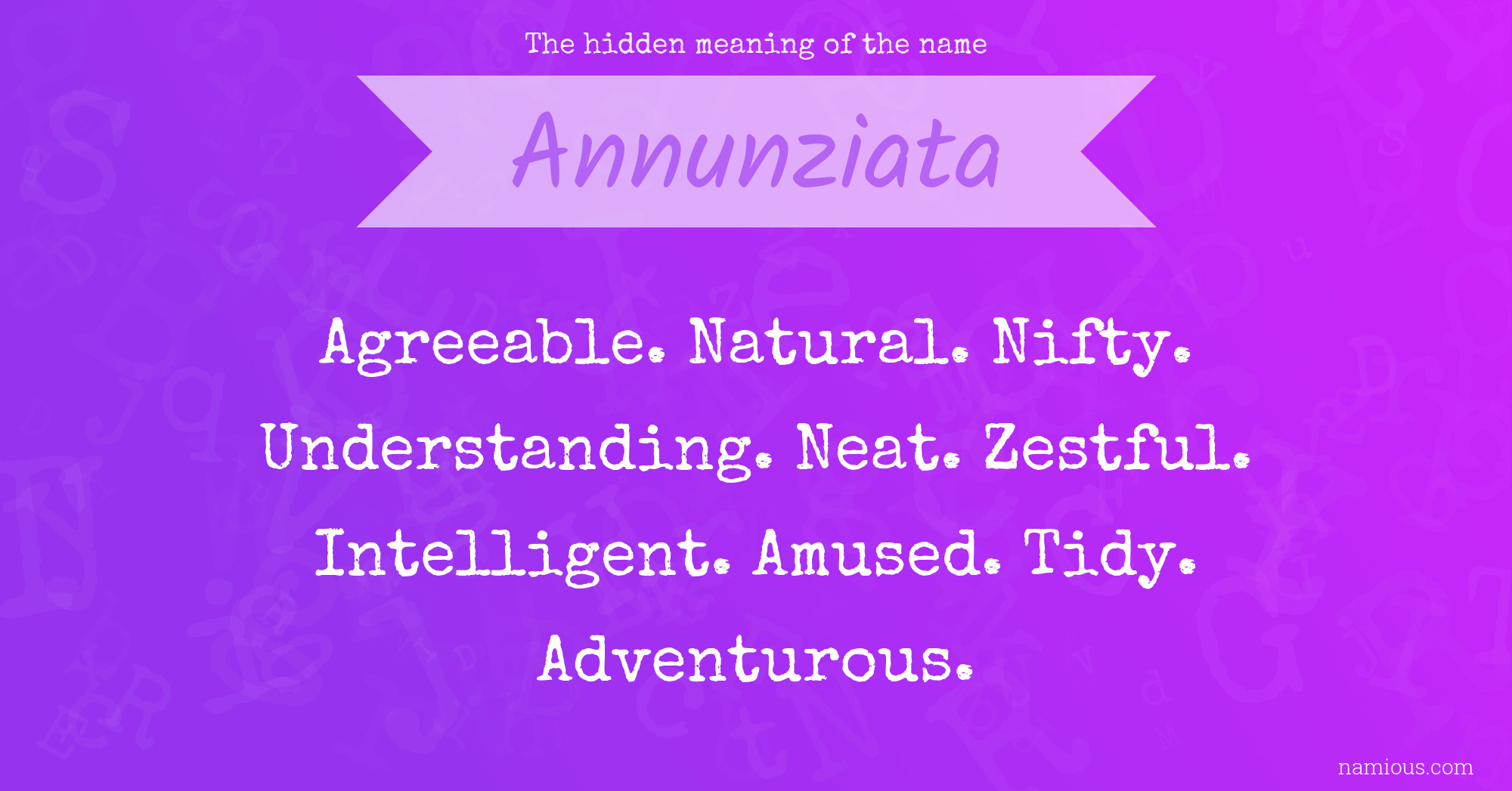 The hidden meaning of the name Annunziata