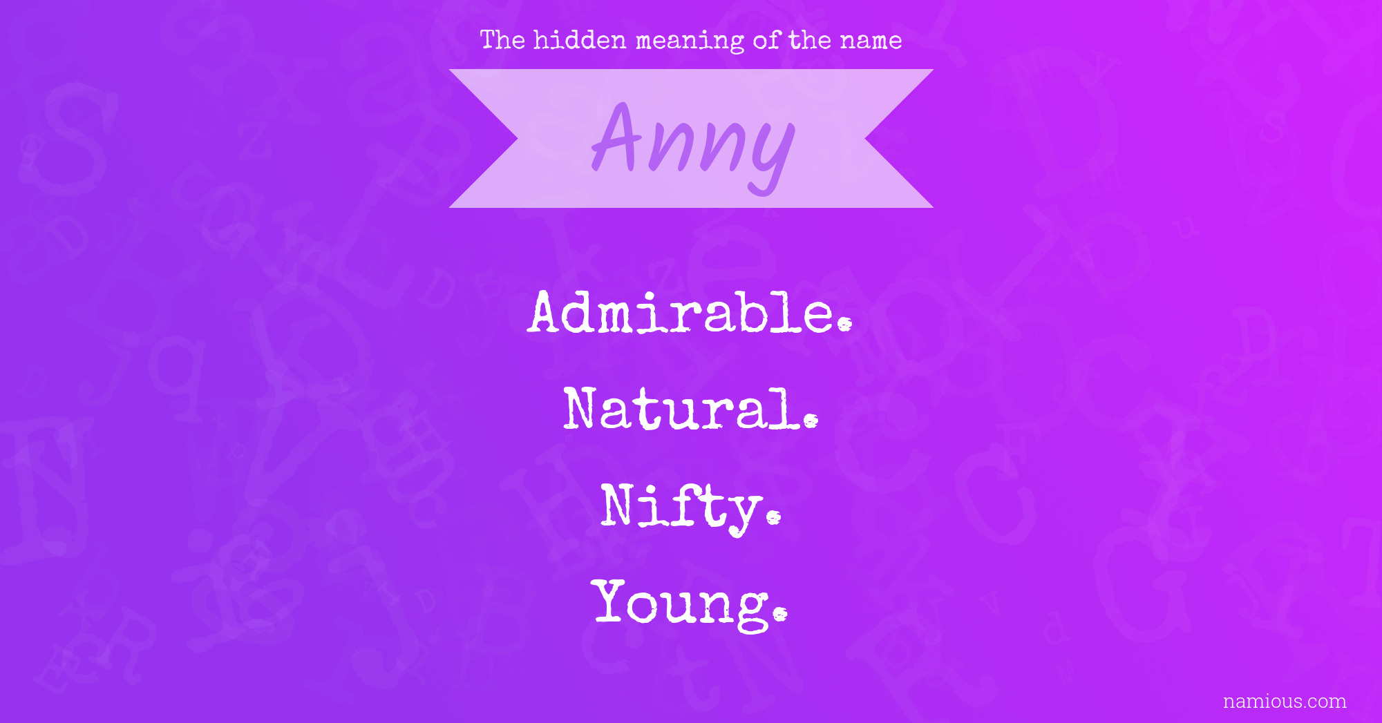 The hidden meaning of the name Anny