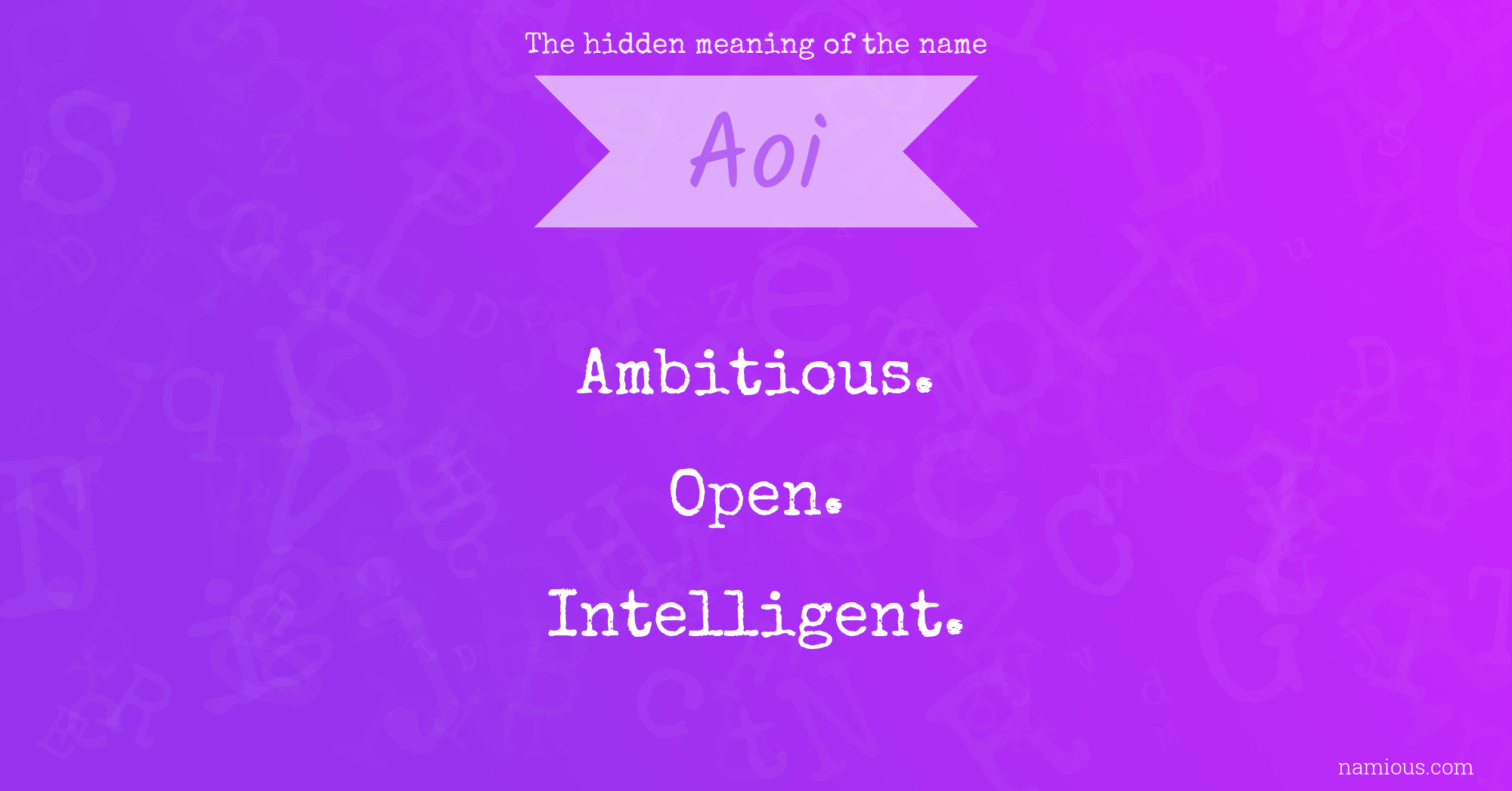 The hidden meaning of the name Aoi