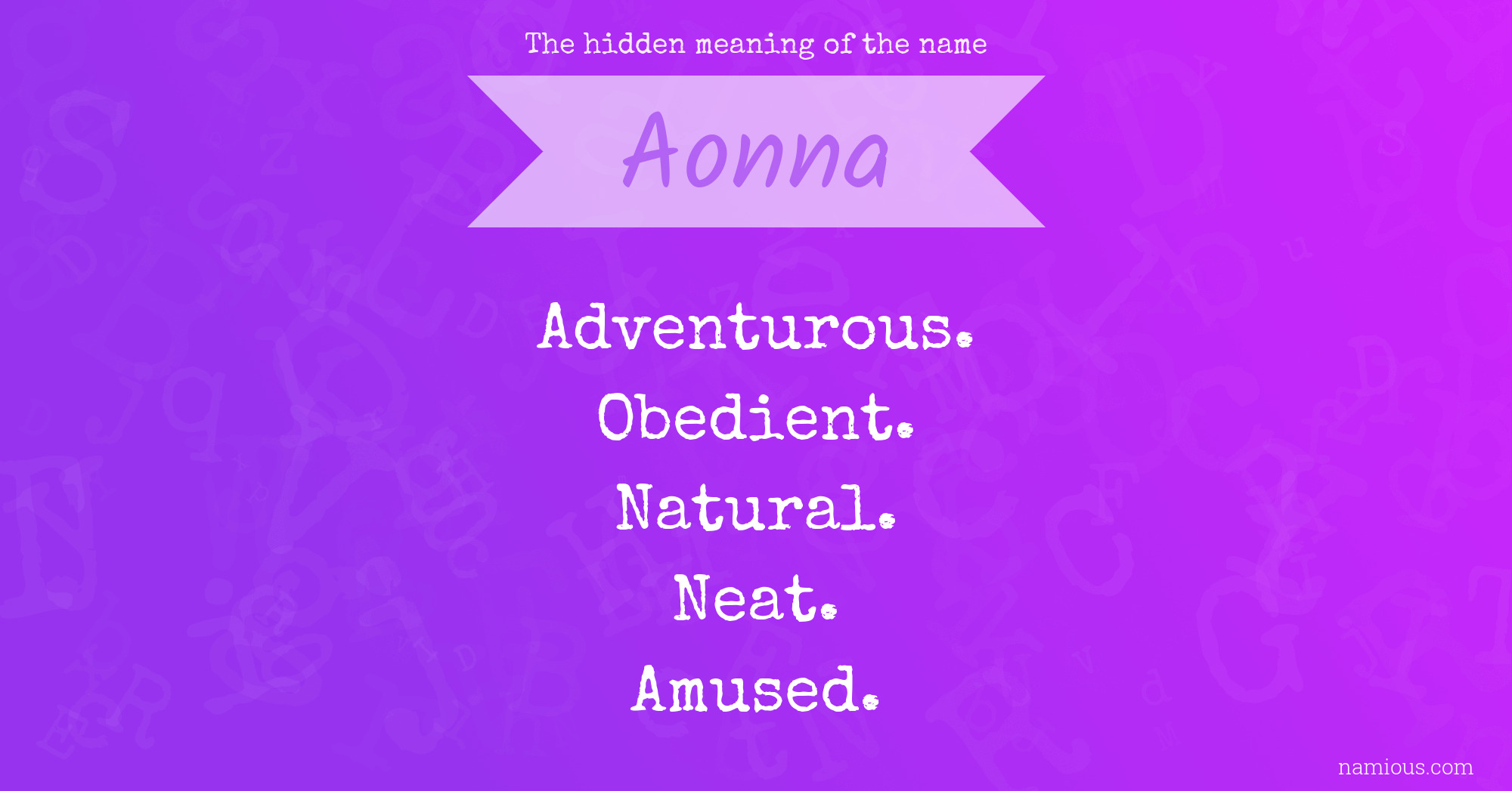 The hidden meaning of the name Aonna