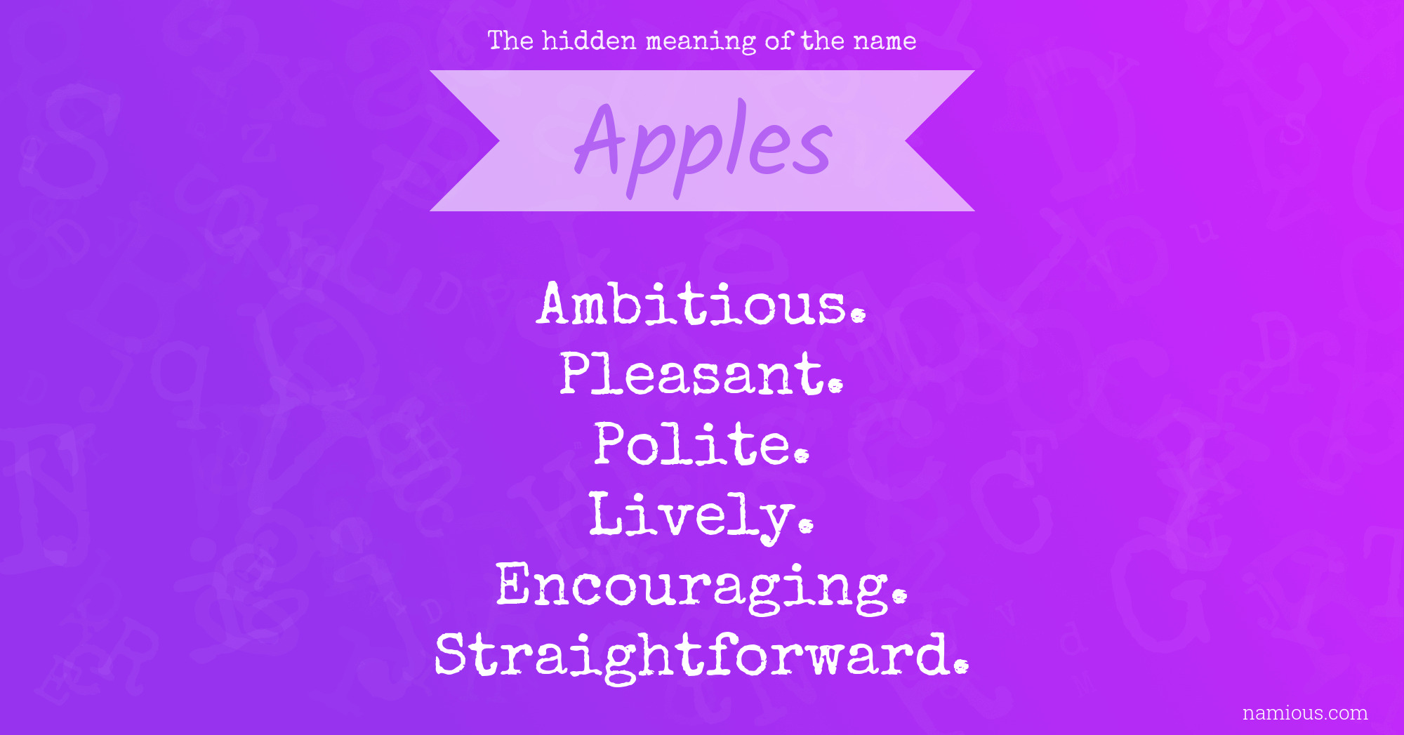 The hidden meaning of the name Apples