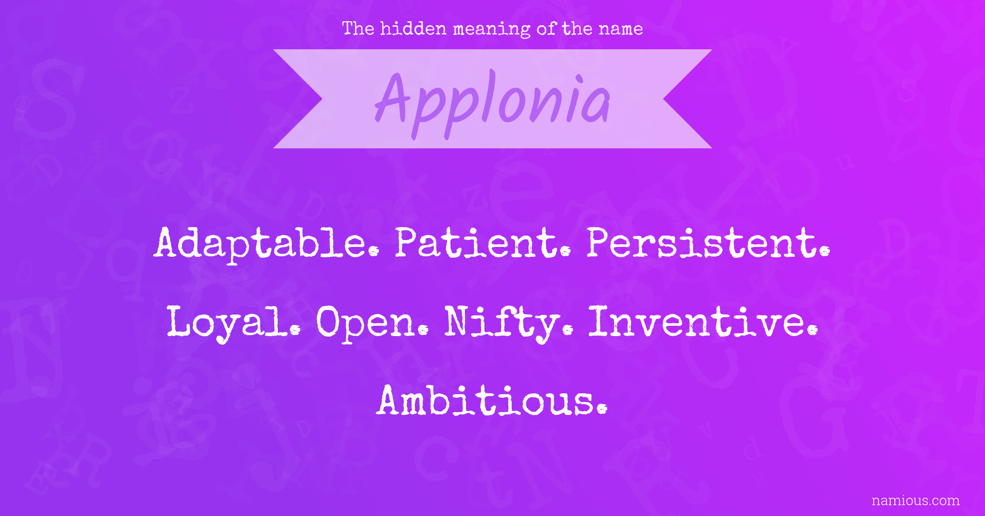 The hidden meaning of the name Applonia