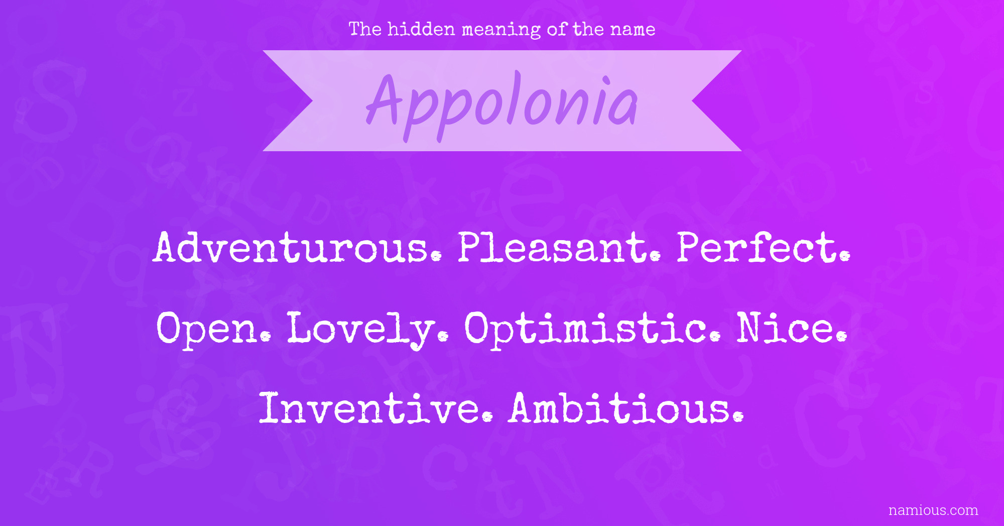 The hidden meaning of the name Appolonia