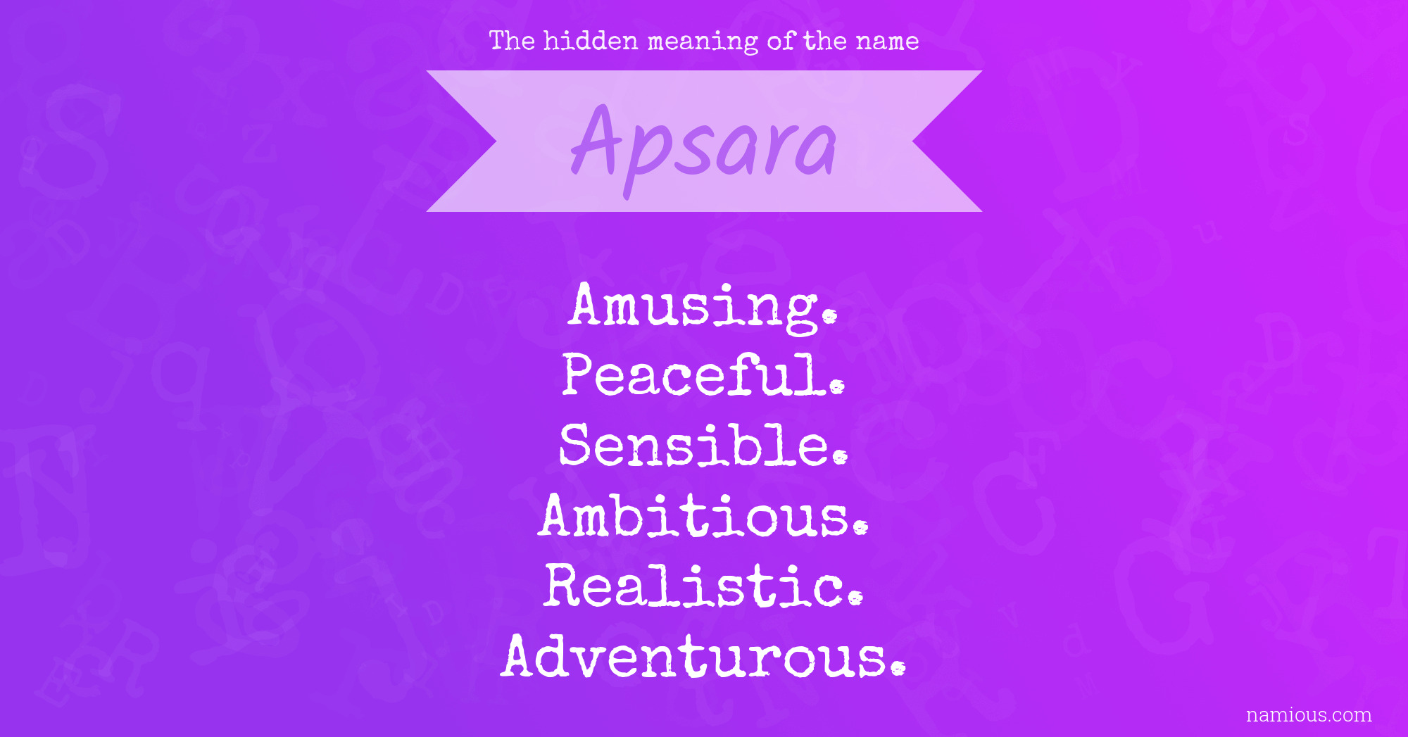 The hidden meaning of the name Apsara