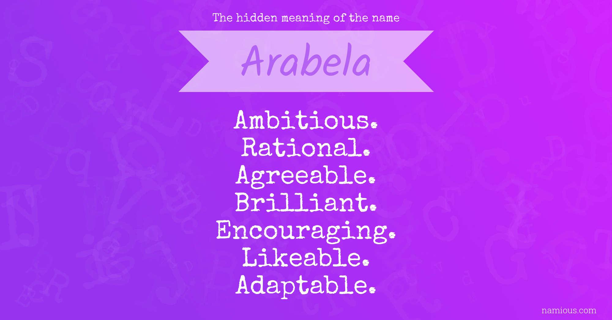 The hidden meaning of the name Arabela