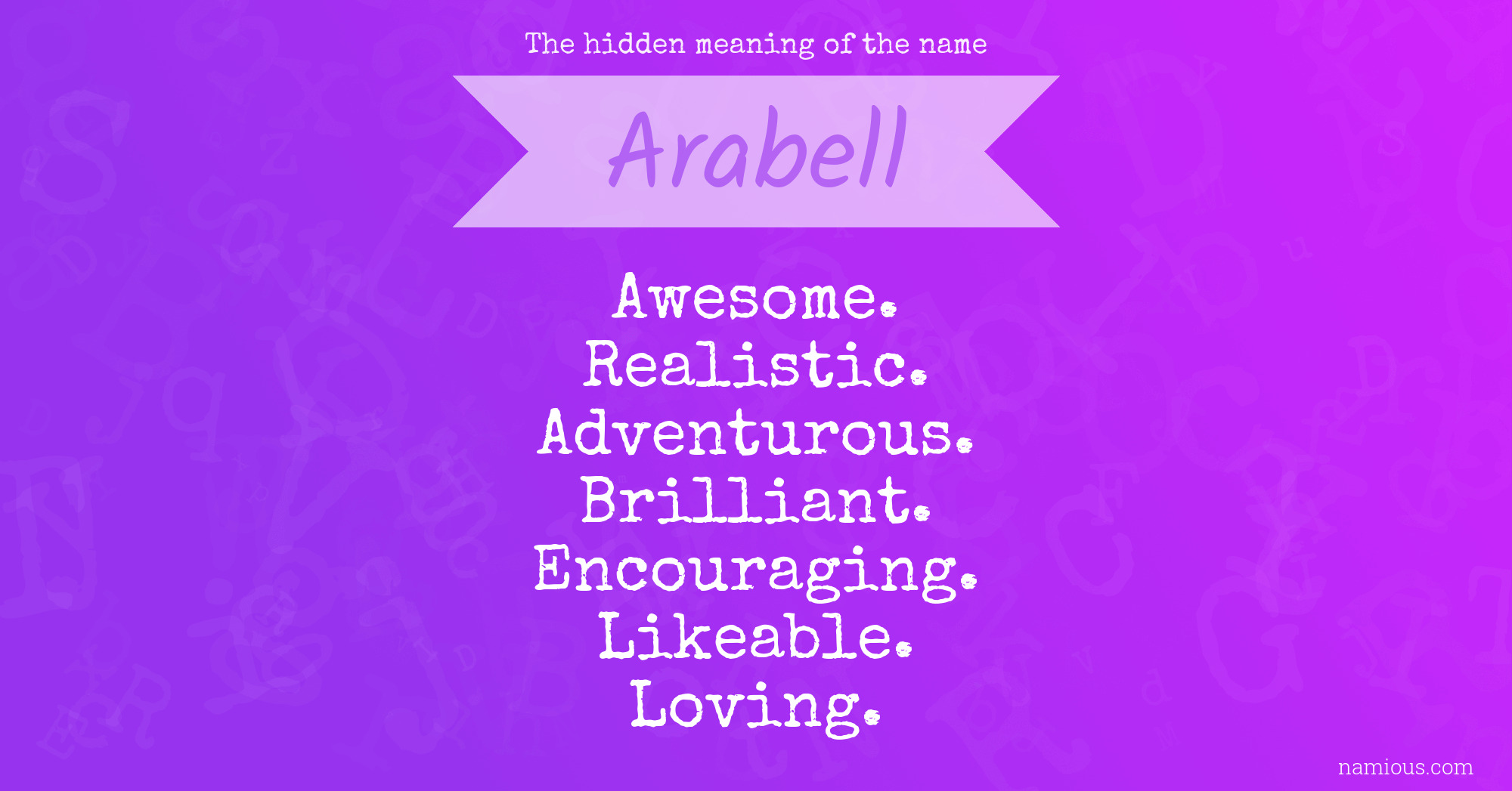 The hidden meaning of the name Arabell