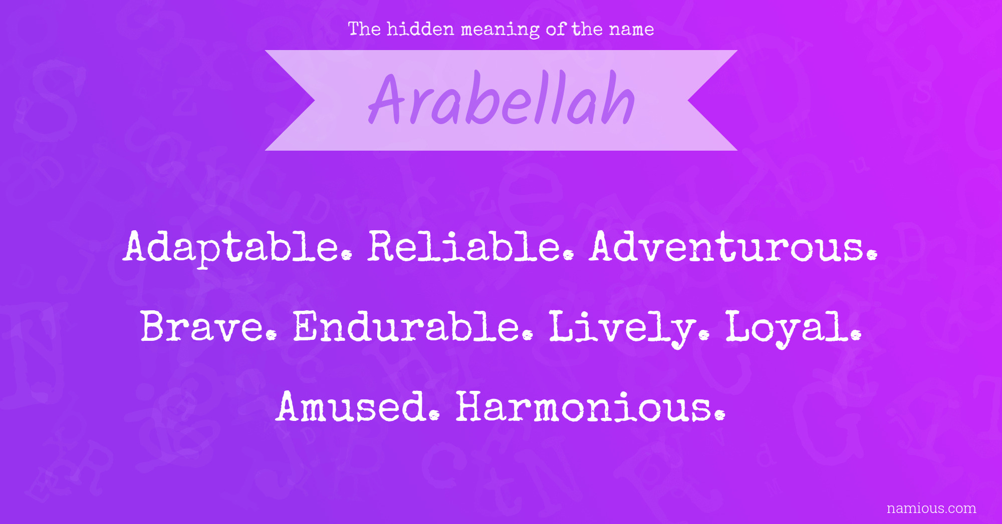 The hidden meaning of the name Arabellah